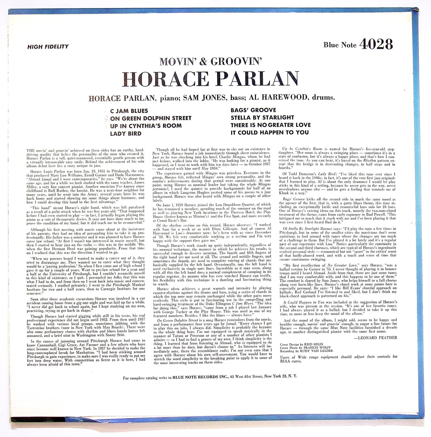 EBOND Horace Parlan - Movin' & Groovin' (RVG, Plastylite ear) Vinile V071074