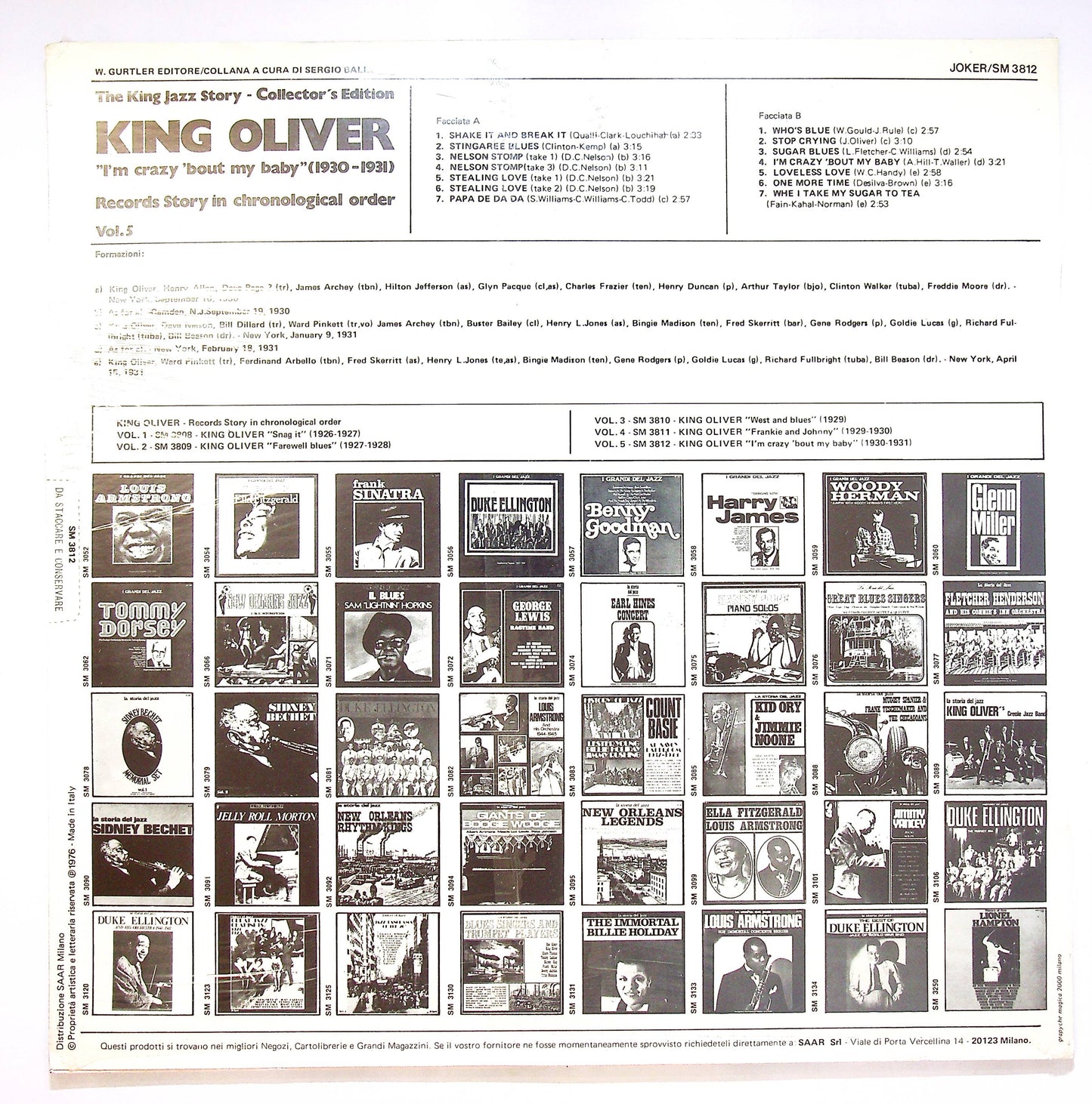 EBOND King Oliver - I'm Crazy 'Bout My Baby (1930 - 1931) Vinile V071091