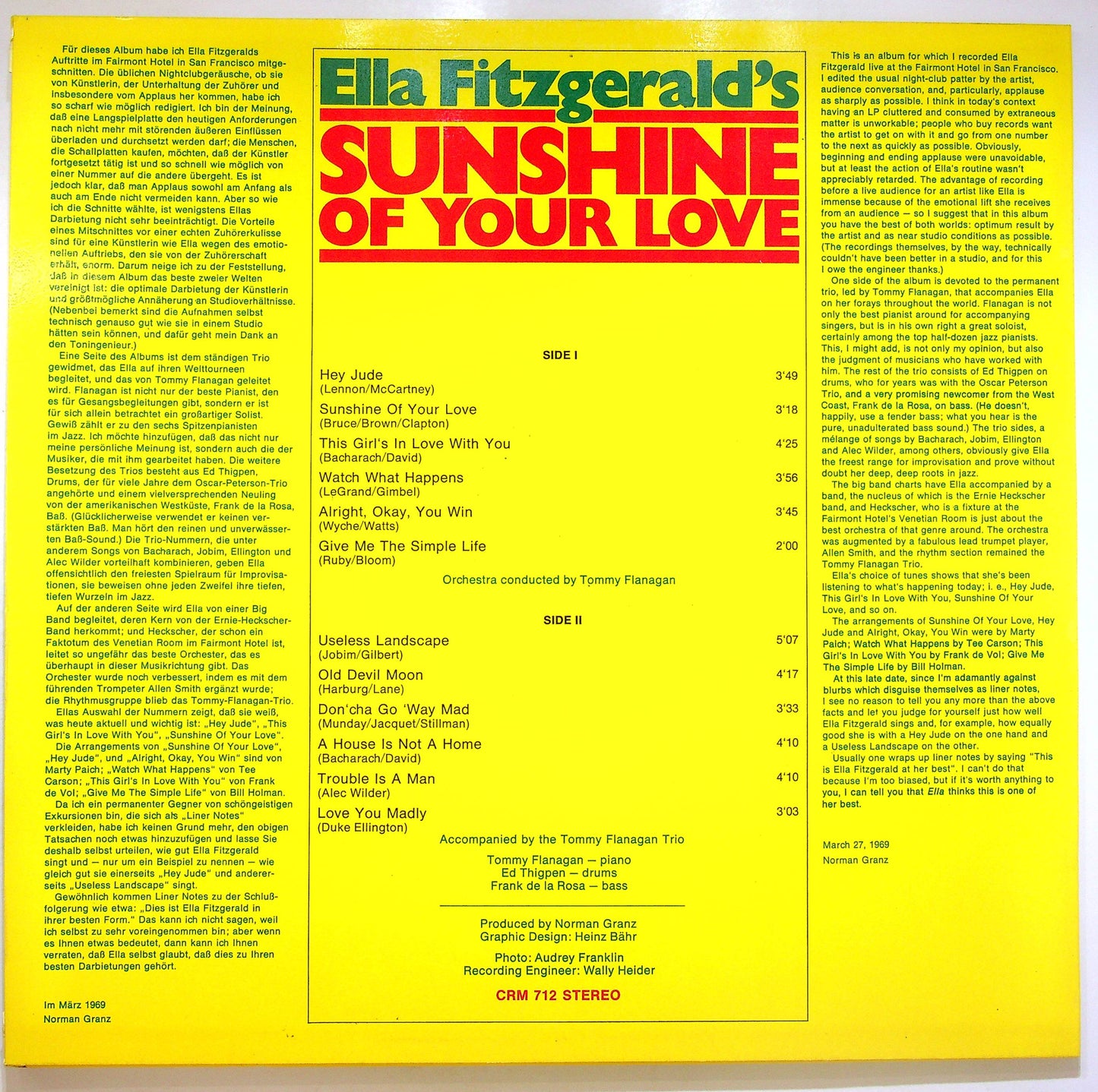 EBOND Ella Fitzgerald - Sunshine Of Your Love Vinile V071131
