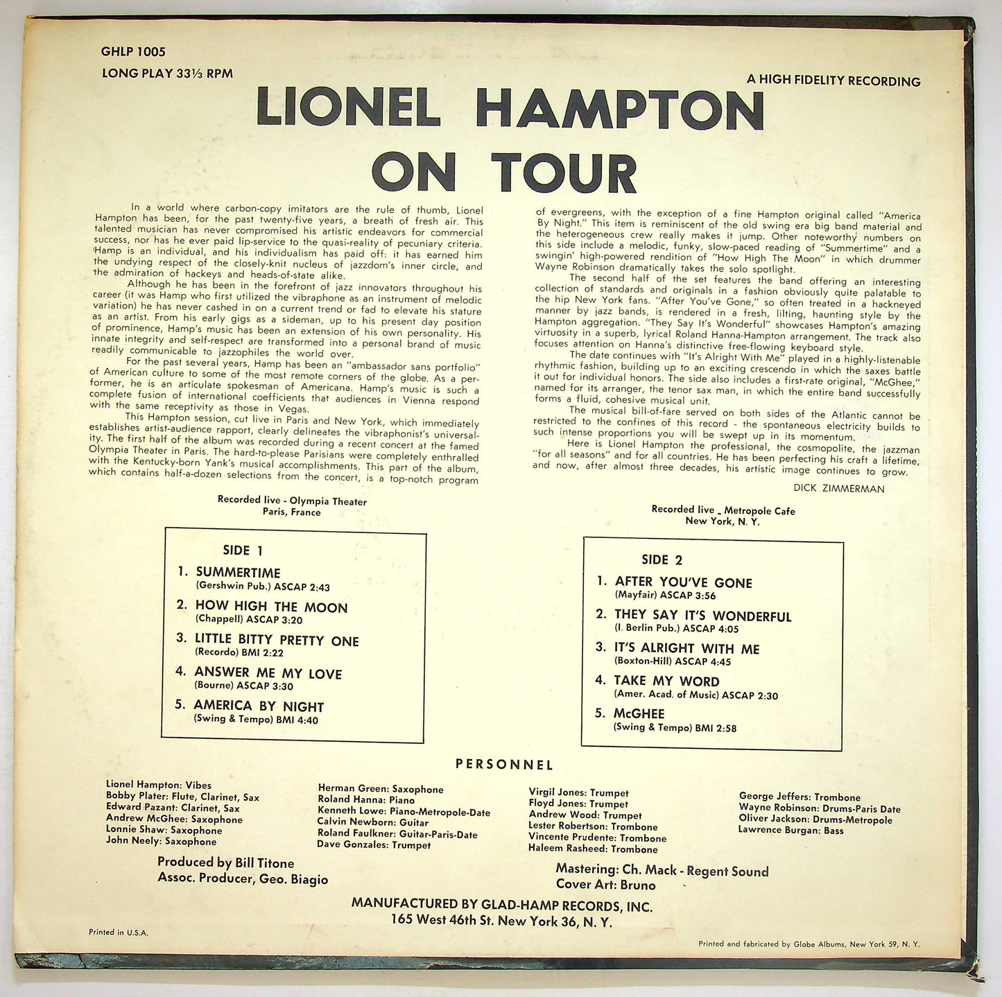 EBOND Glad-Hamp Records, Inc. - GHLP 1005 Vinile V071144