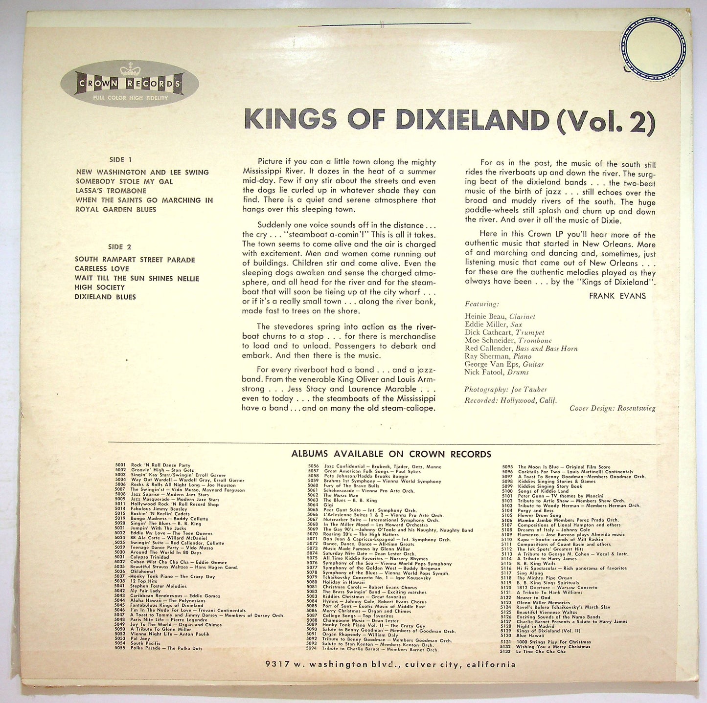EBOND Kings Of Dixieland - Kings Of Dixieland Volume 2 Vinile V071149