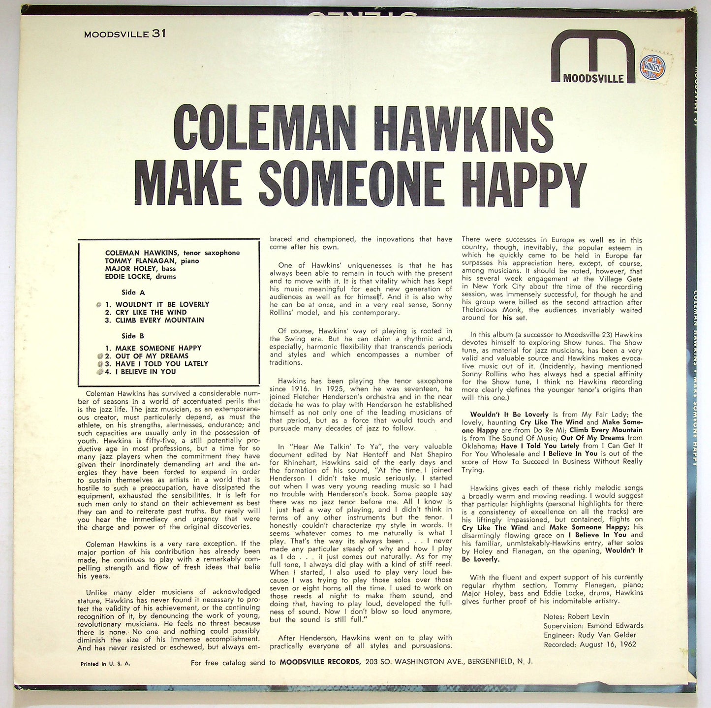 EBOND Coleman Hawkins - Make Someone Happy Vinile V072006