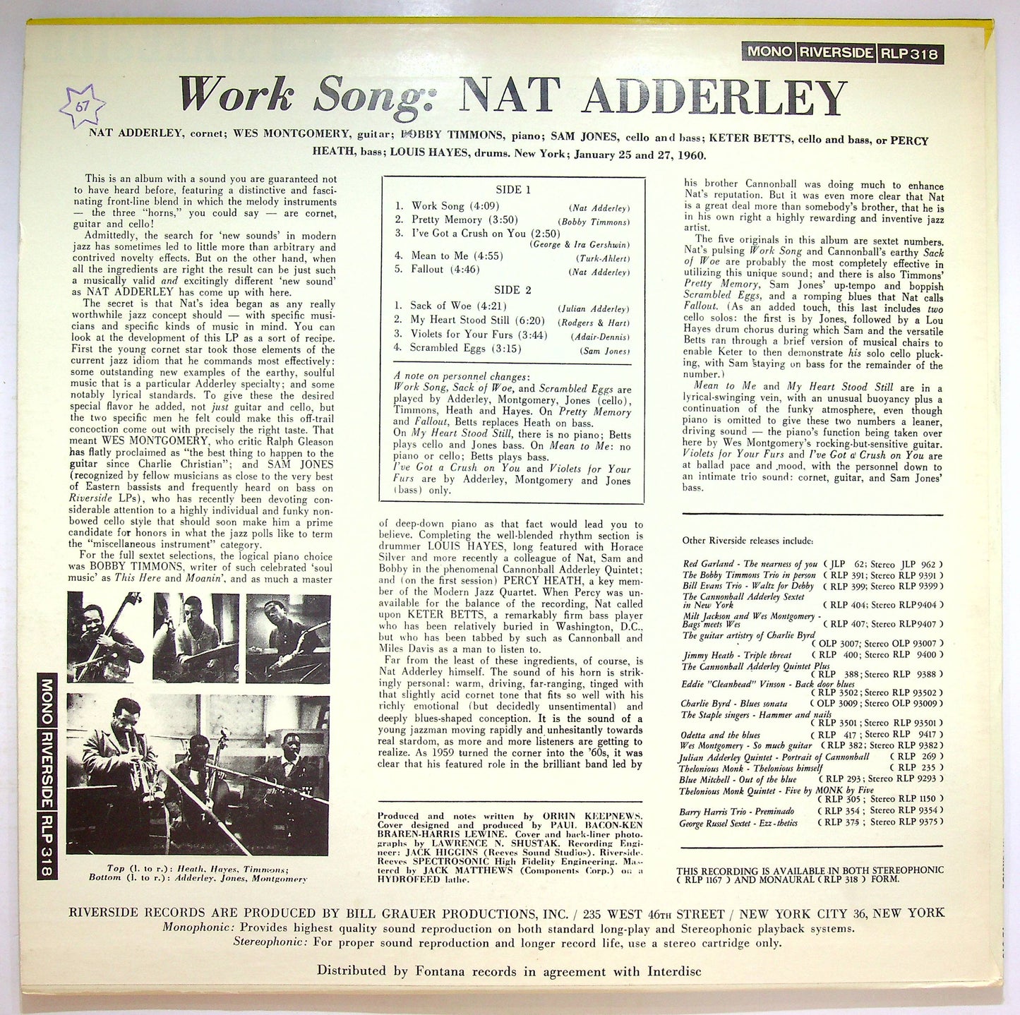 EBOND Nat Adderley - Work Song Vinile V072015