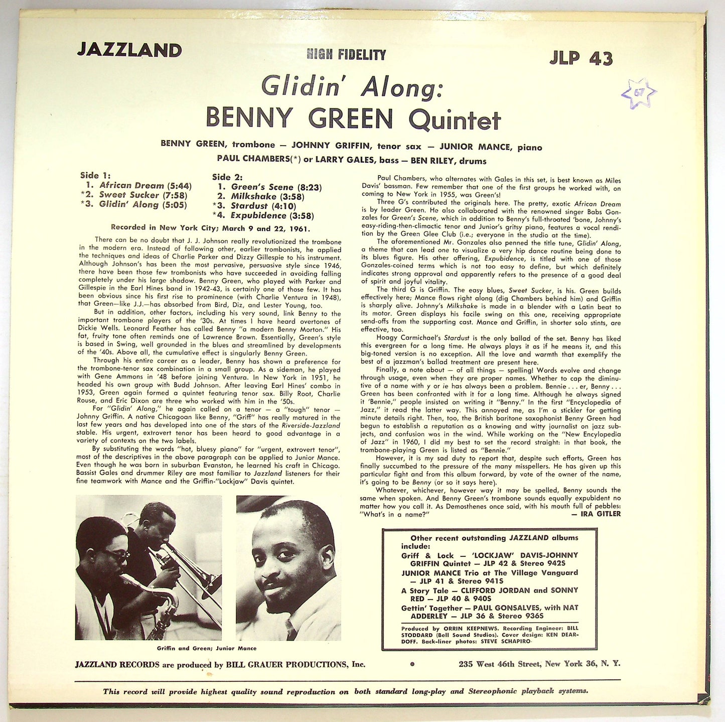 EBOND Benny Green Quintet - Glidin' Along Vinile V072026