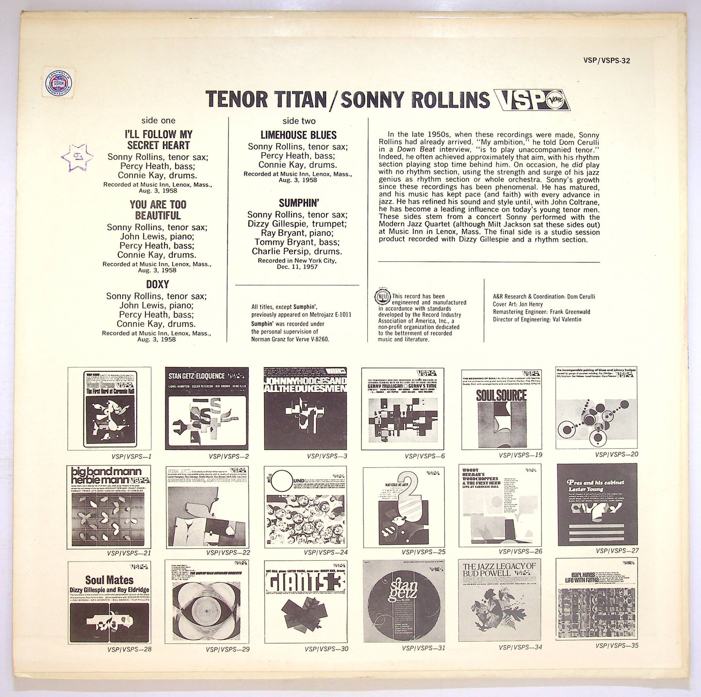 EBOND Sonny Rollins - Tenor Titan Vinile V072027