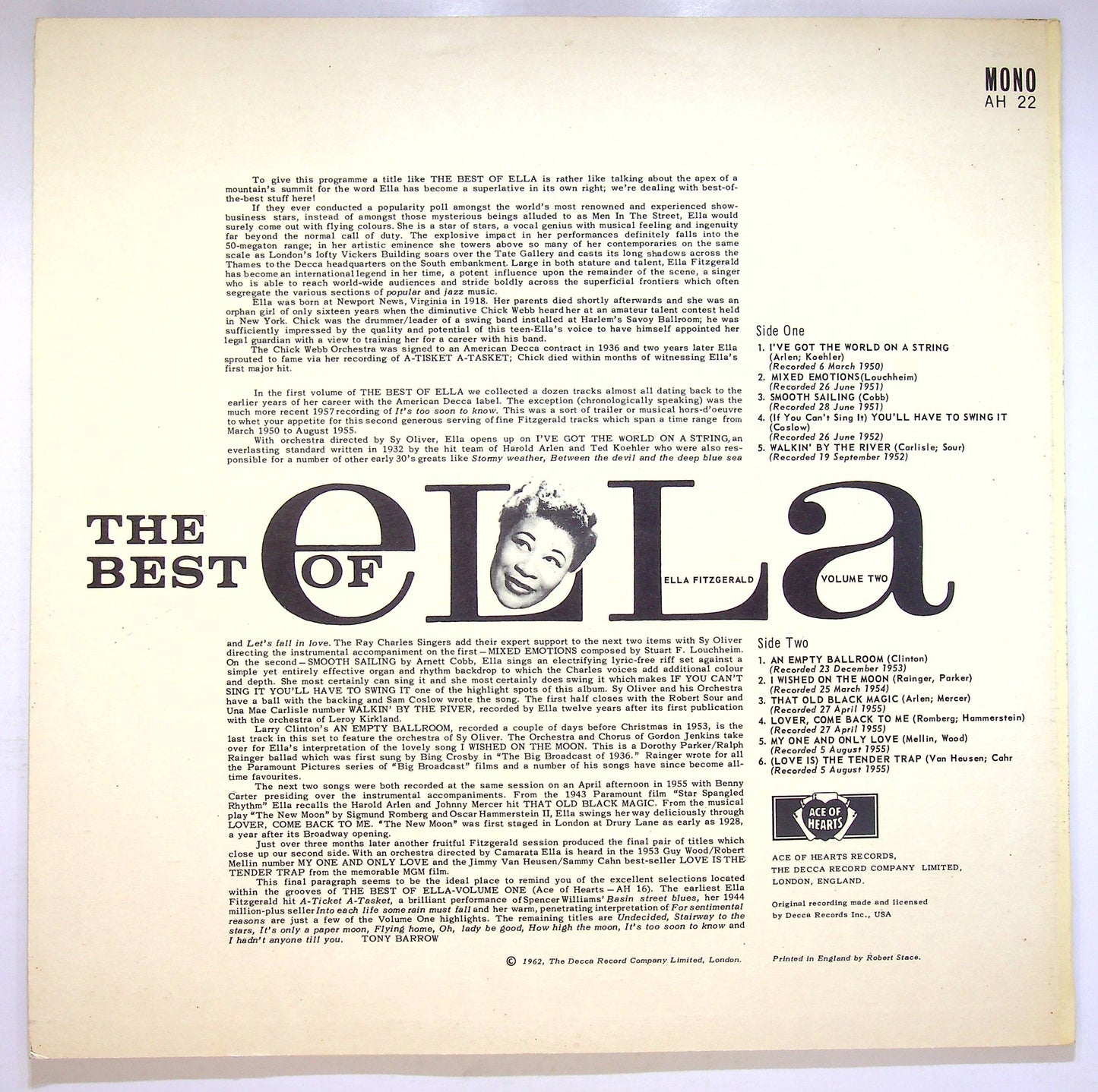 EBOND Ella Fitzgerald - The Best Of Ella Fitzgerald Vol 2 Vinile V072035