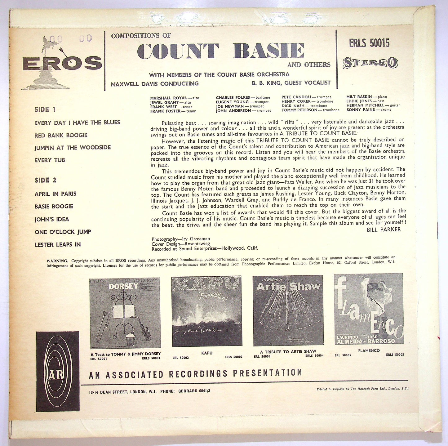 EBOND Compositions Of Count Basie And Others Vinile V072041