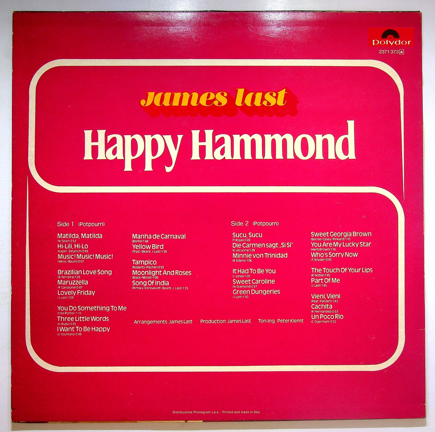 EBOND James Last - Happy Hammond Vinile V072048