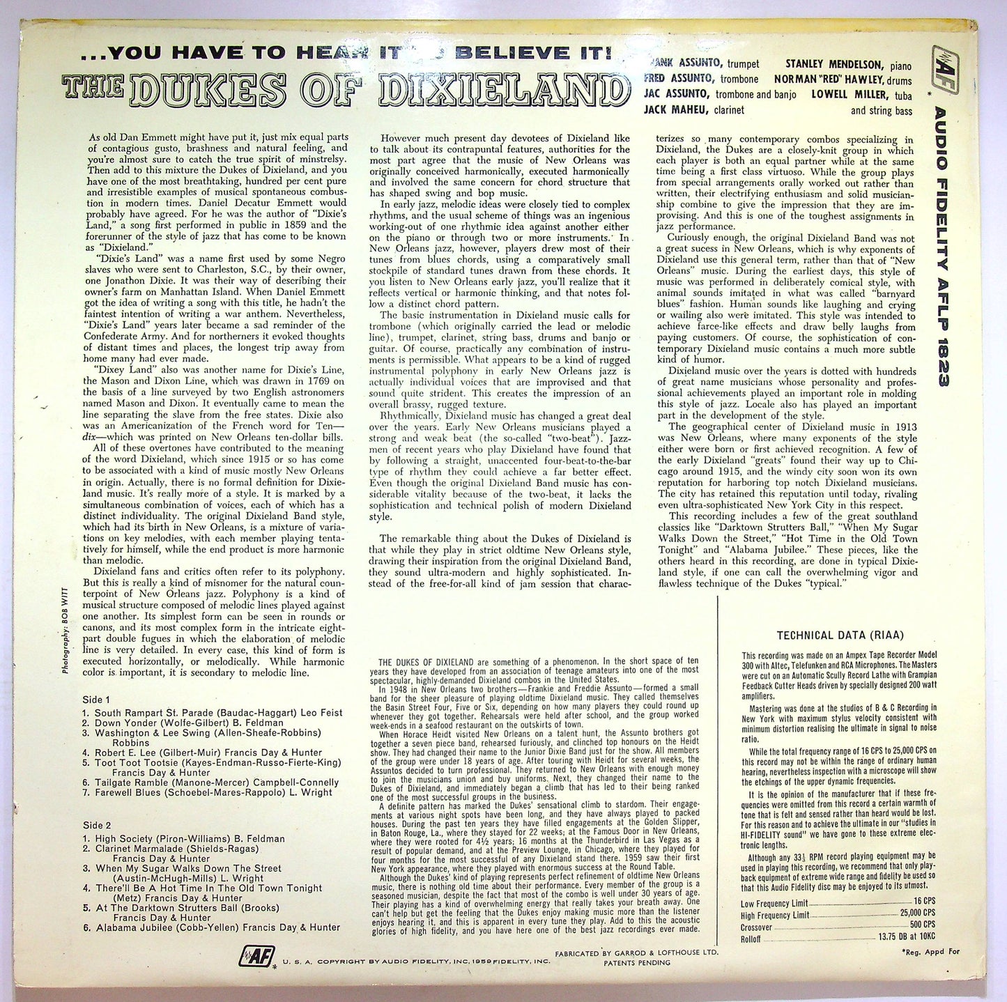 EBOND You Have To Hear It To Believe It! The Dukes Of Dixieland Vinile V072051