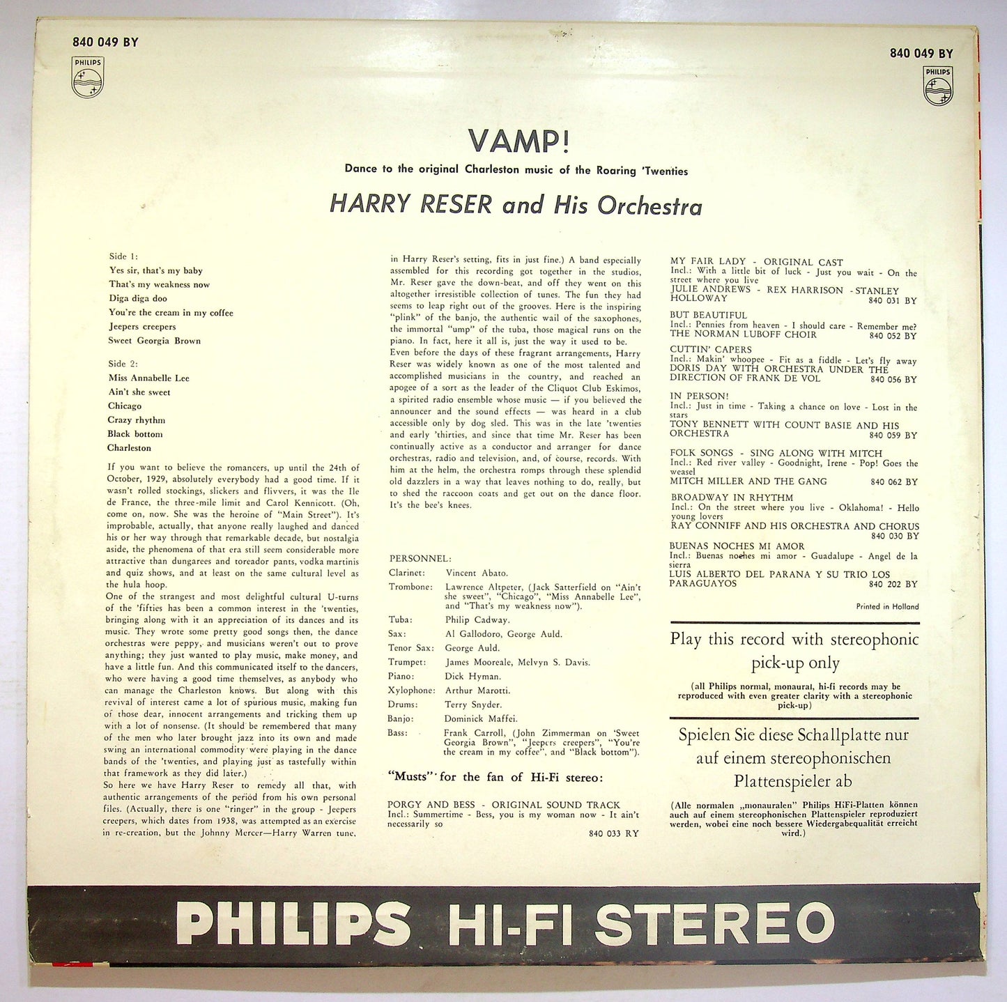 EBOND Harry Reser His Banjo And His Orchestra - Vamp! Vinile V072056