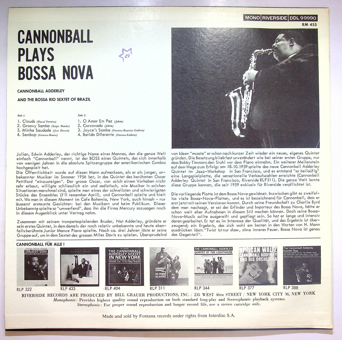 EBOND Cannonball Plays Bossa Nova Vinile V072057