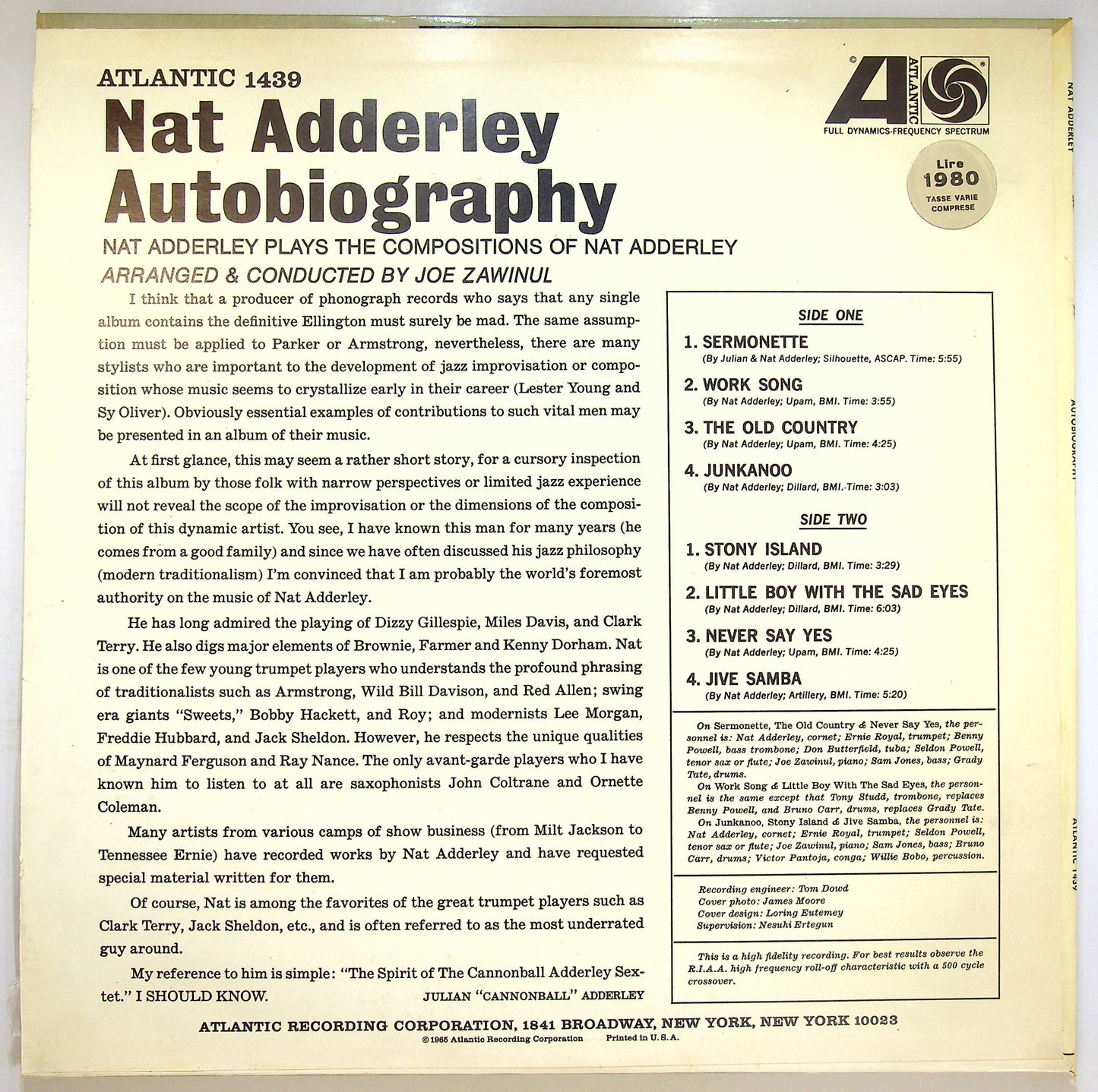 EBOND Nat Adderley - Autobiography Vinile V072060