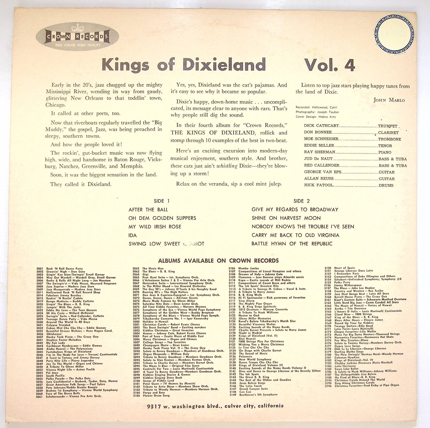EBOND Kings Of Dixieland - Kings Of Dixieland Volume Four Vinile V072062