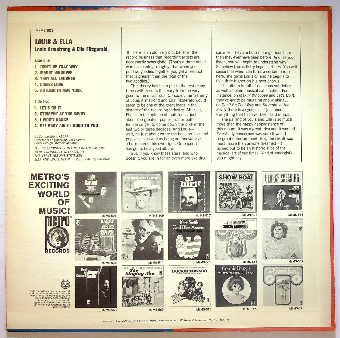 EBOND Ella Fitzgerald And Louis Armstrong - Louis & Ella Vinile V072088