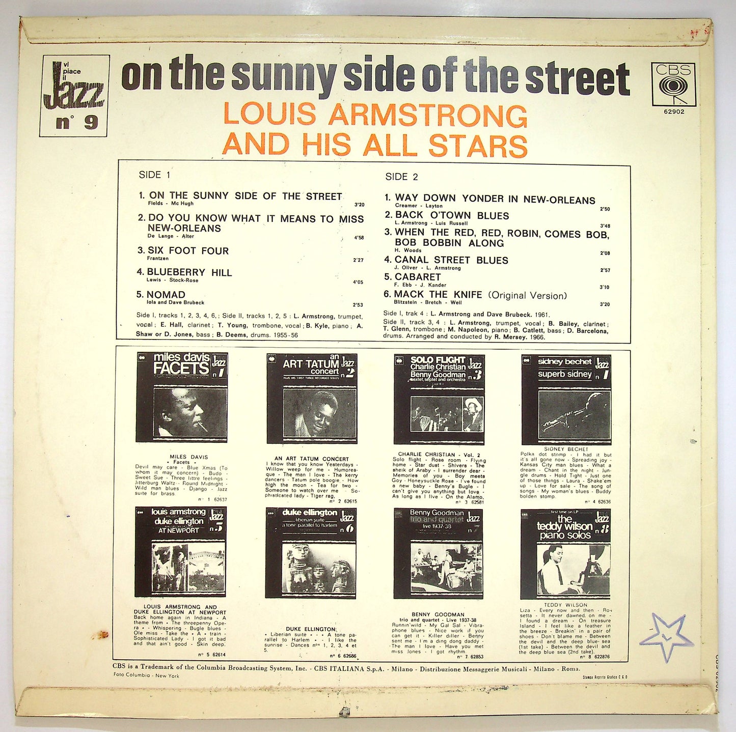 EBOND Louis Armstrong - On The Sunny Side Of The Street Vinile V072098