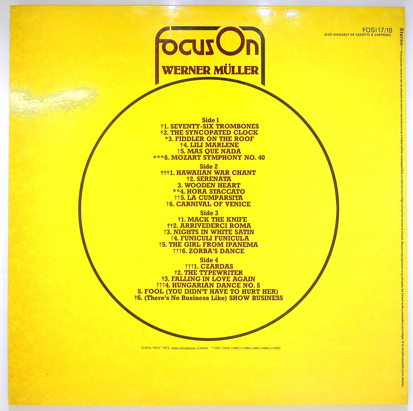 EBOND Werner Muller - Focus On Werner Muller Vinile V072100