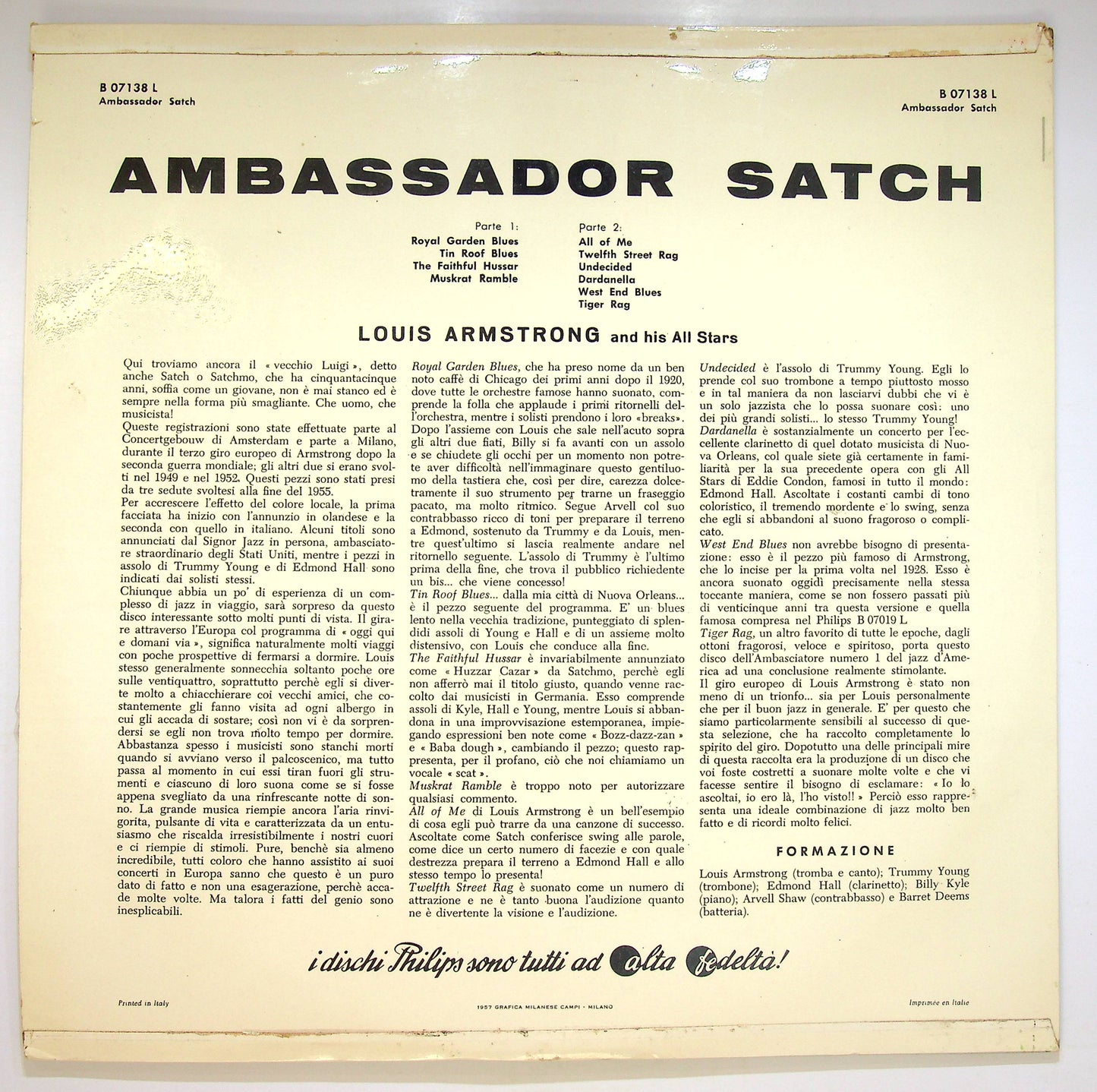 EBOND Louis Armstrong And His All-Stars - Ambassador Satch Vinile V072104