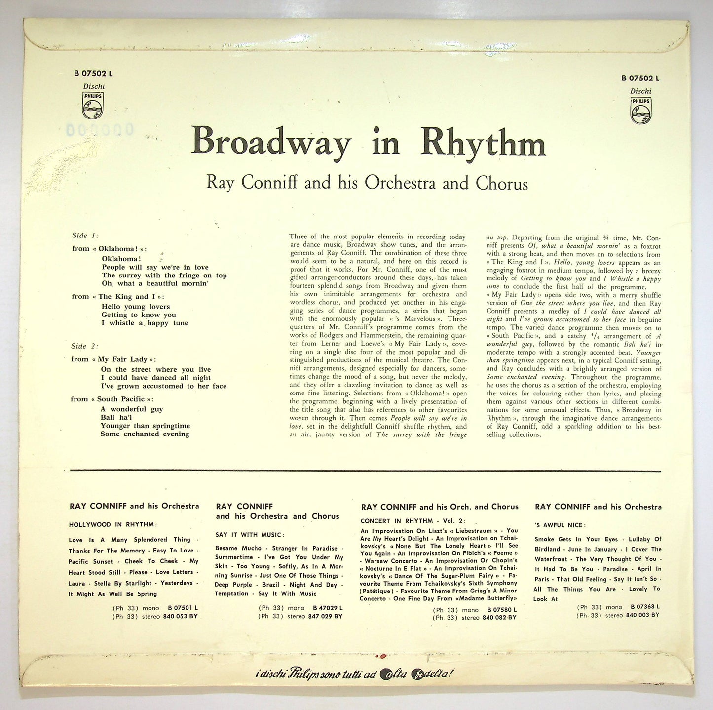 EBOND Ray Conniff - His Orchestra And Chorus - Broadway In Rhythm Vinile V072107