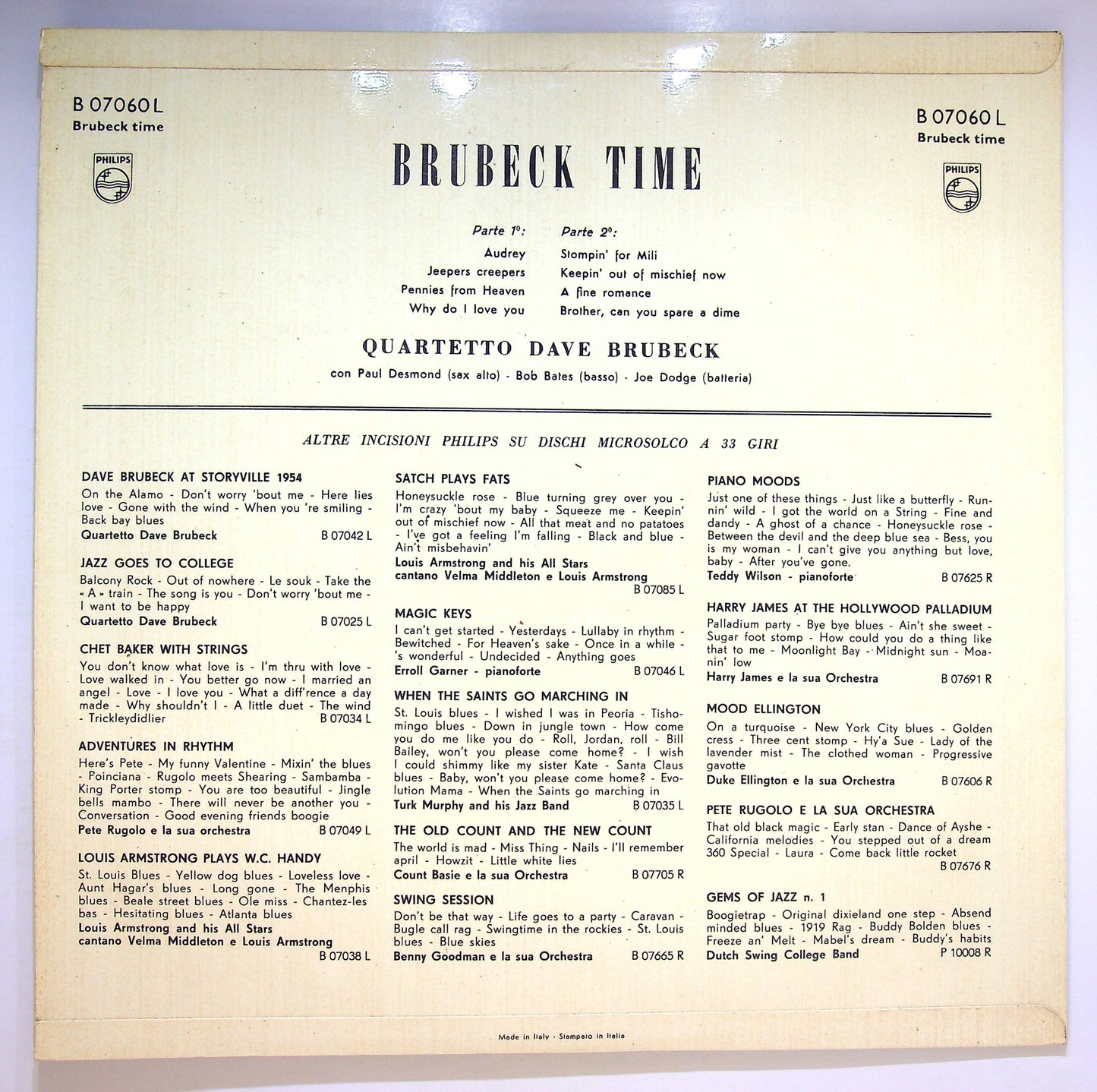 EBOND The Dave Brubeck Quartet - Brubeck Time Vinile V072108