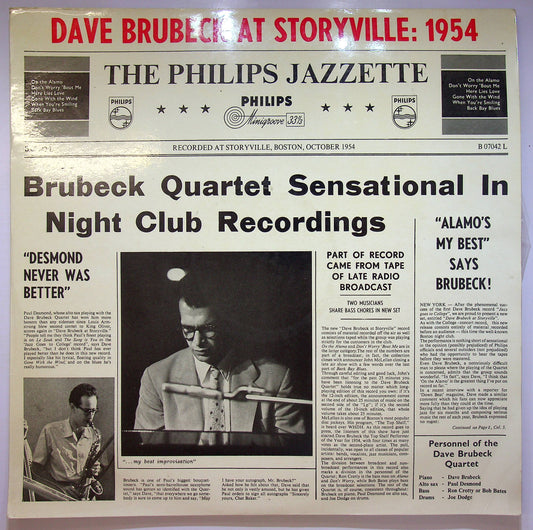 EBOND The Dave Brubeck Quartet - Dave Brubeck At Storyville: 1954 Vinile V072111