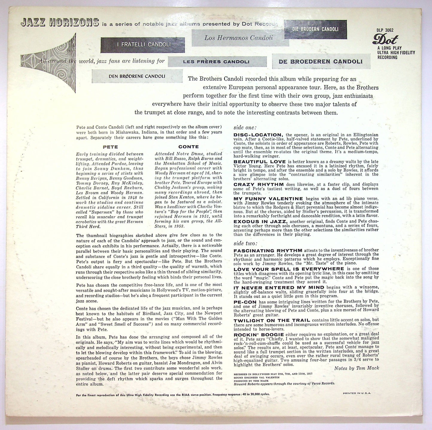 EBOND The Brothers Candoli - The Brothers Candoli Vinile V072117