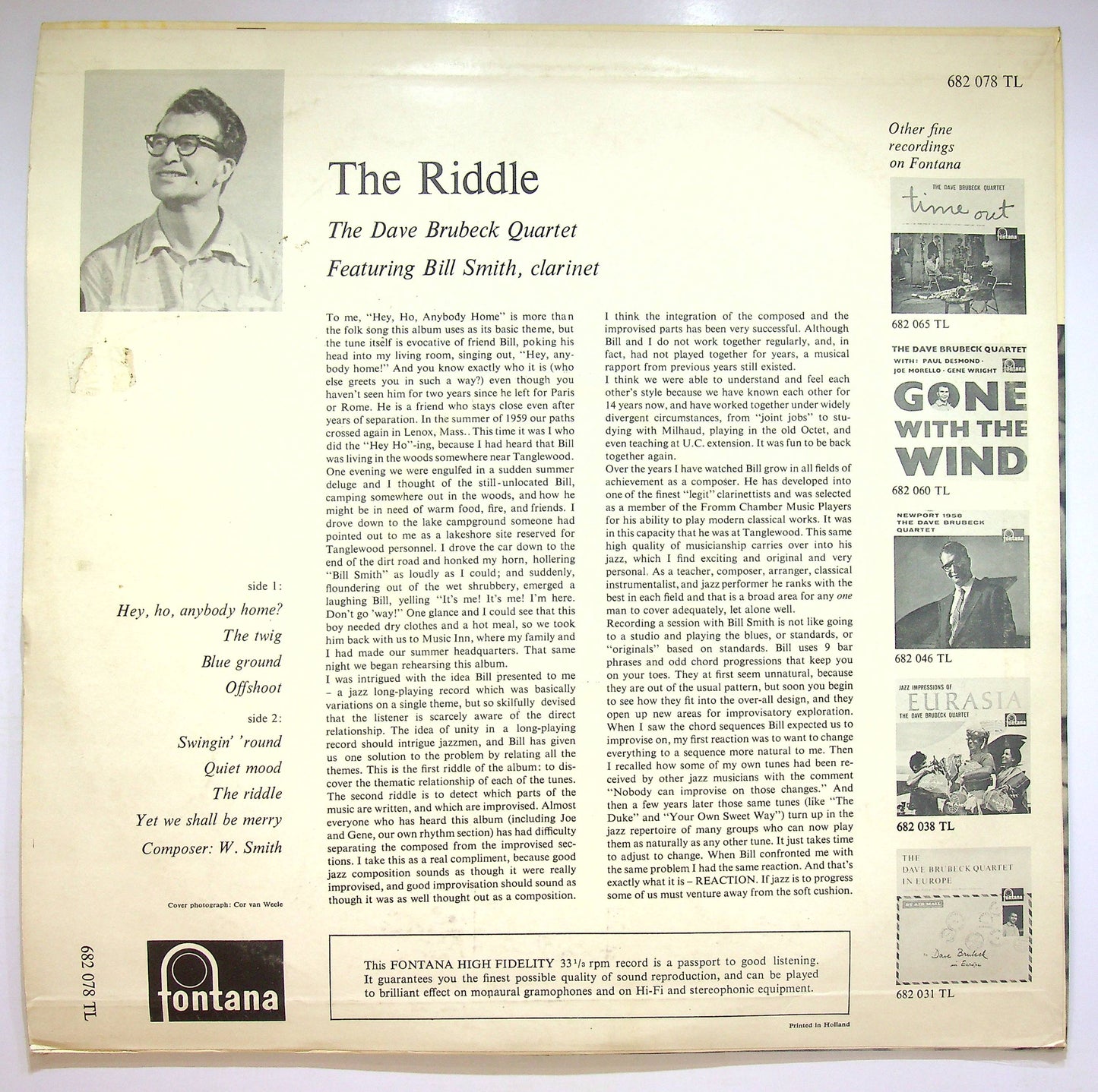 EBOND The Dave Brubeck Quartet - The Riddle Vinile V072120