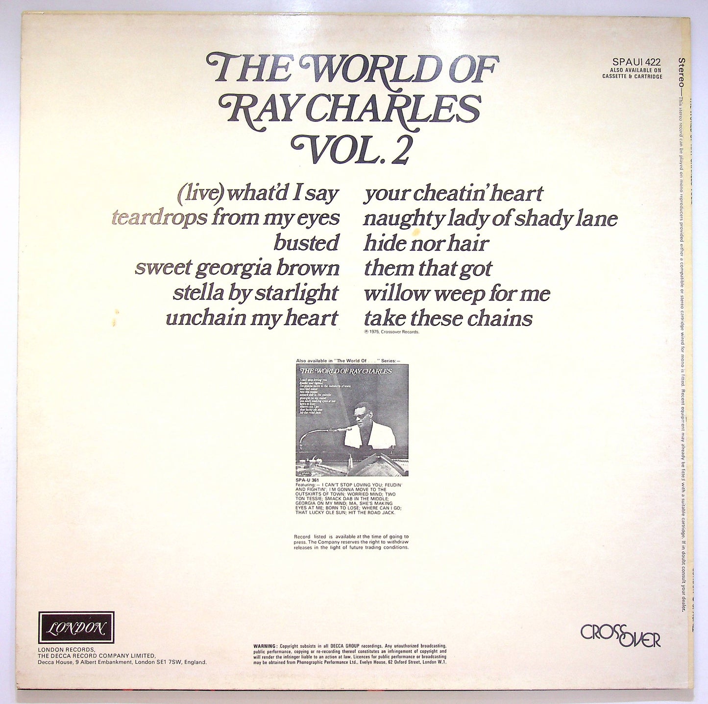 EBOND Ray Charles - The World Of Ray Charles Vol. 2 Vinile V072128