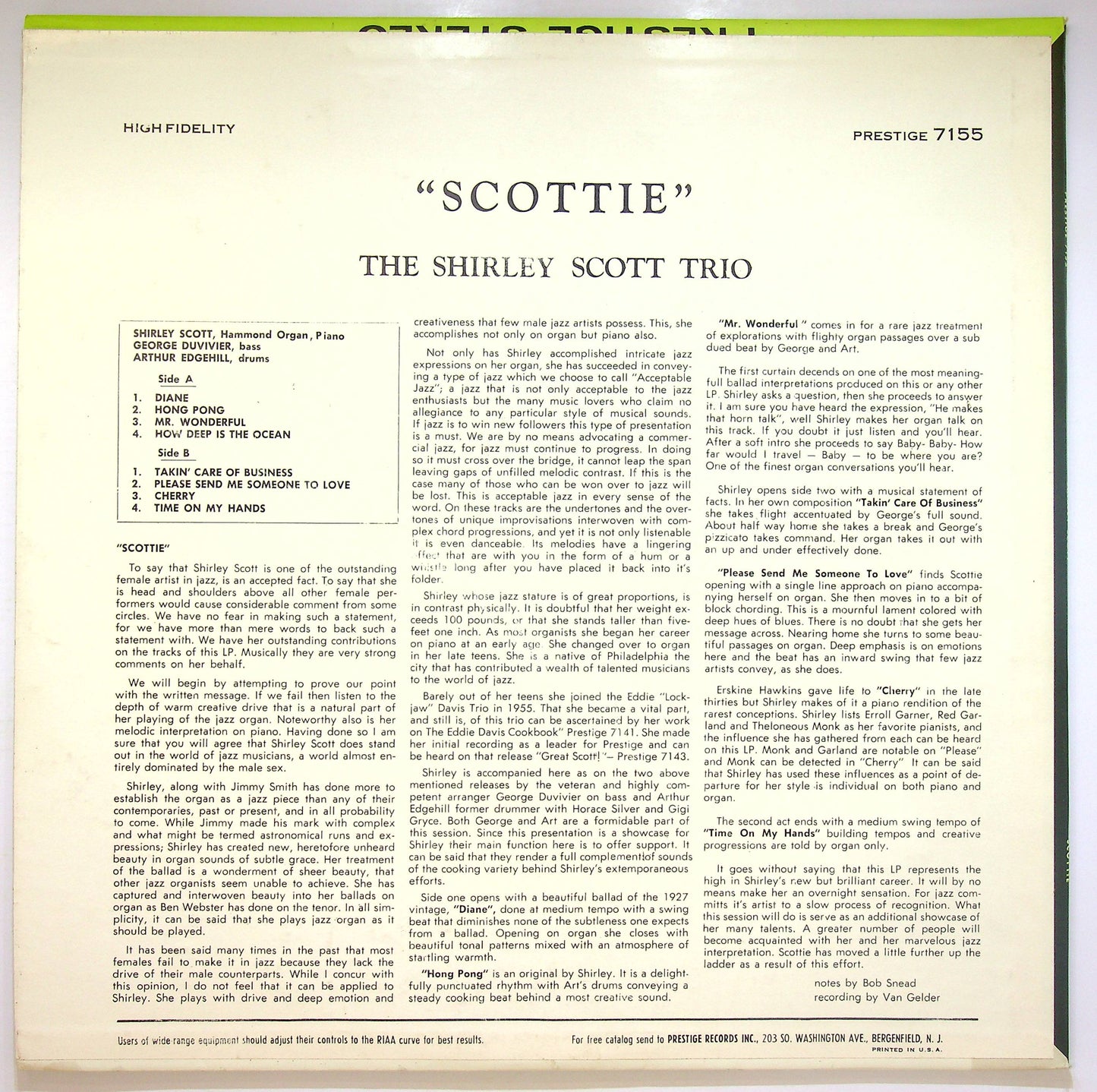 EBOND Shirley Scott - ''Scottie'' Vinile V072129