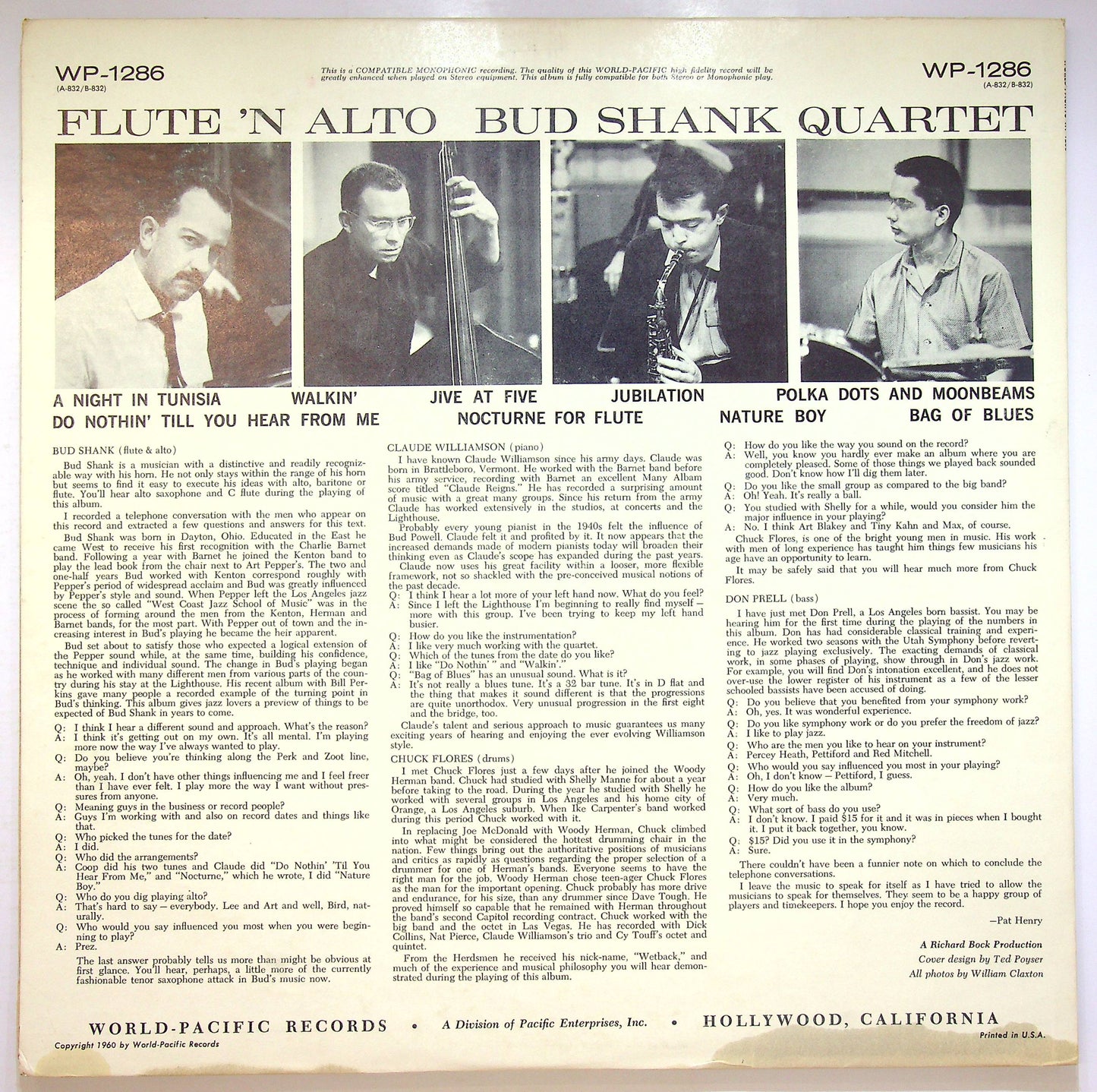 EBOND Bud Shank Quartet - Flute N' Alto Vinile V072141