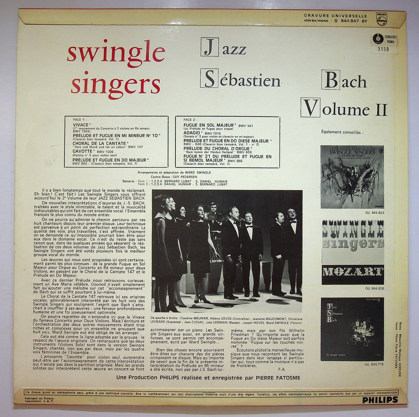 EBOND Swingle Singers - Jazz Sebastien Bach, Le Volume 2 Vinile V073000