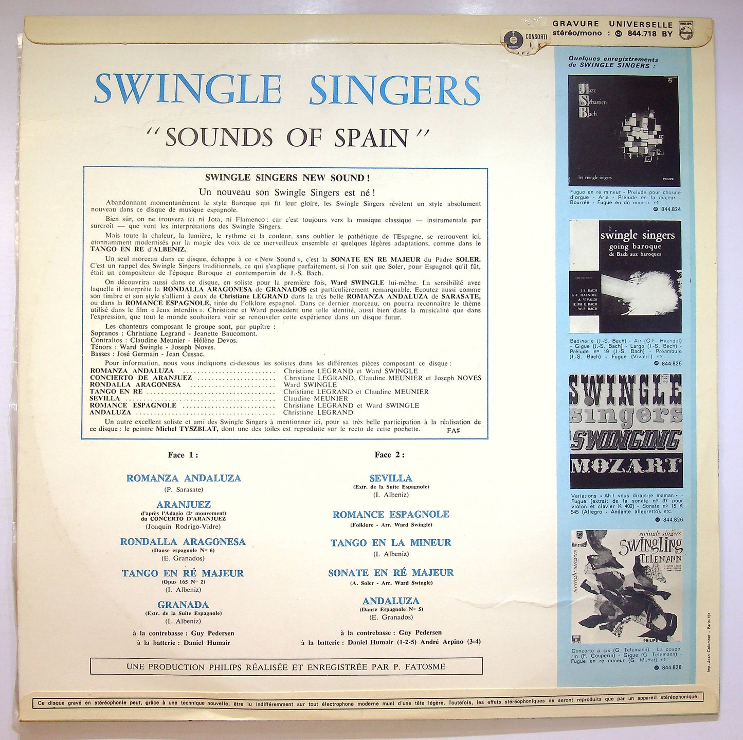EBOND Swingle Singers - Sounds Of Spain Vinile V073007