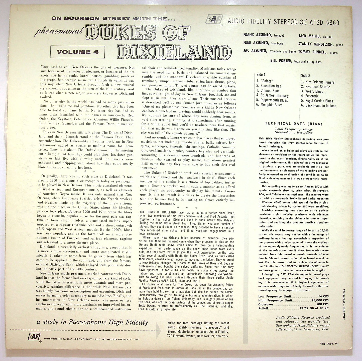 EBOND On Bourbon Street With The Dukes Of Dixieland, Volume 4 Vinile V073030