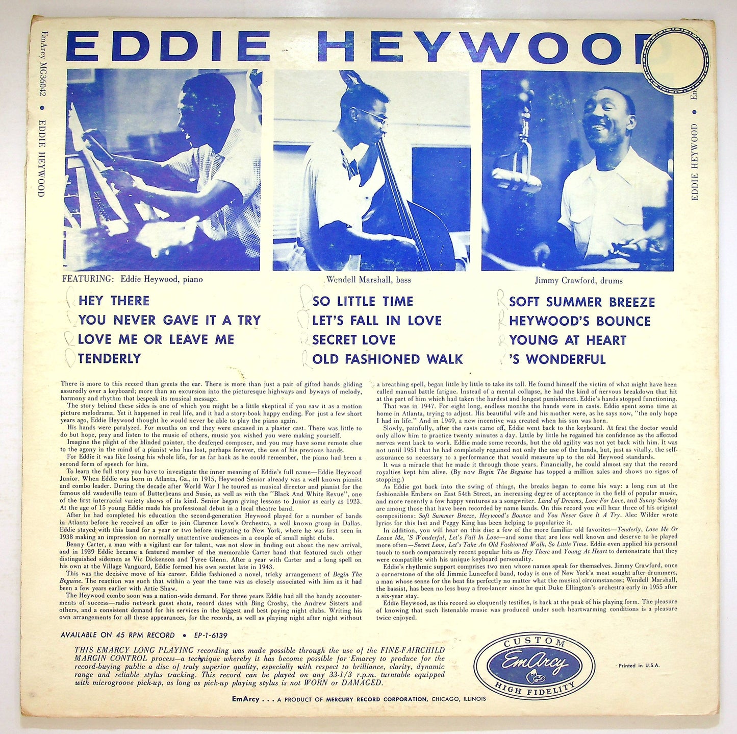 EBOND Eddie Heywood - Eddie Heywood Vinile V073058