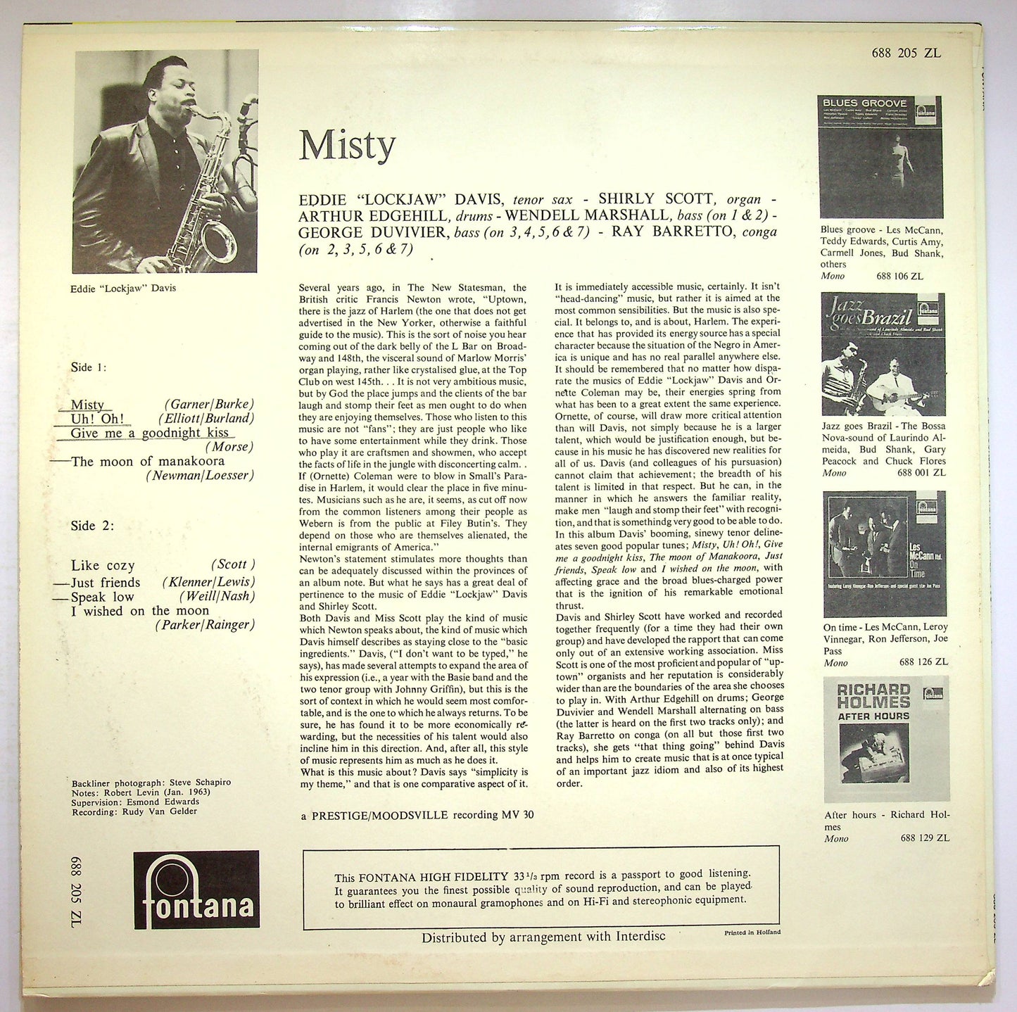 EBOND Eddie ''Lockjaw'' Davis With Shirley Scott - Misty Vinile V073092