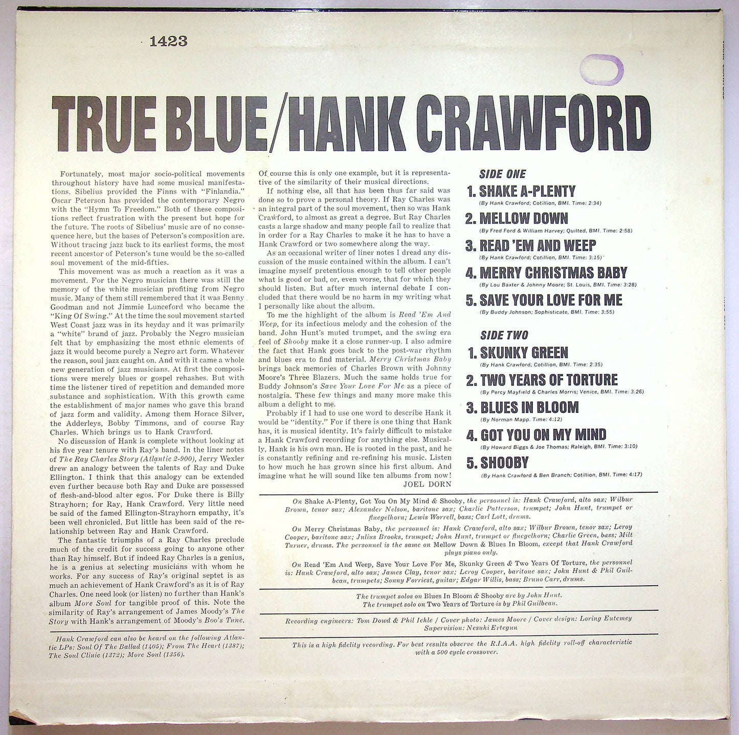 EBOND Hank Crawford - True Blue Vinile V073095