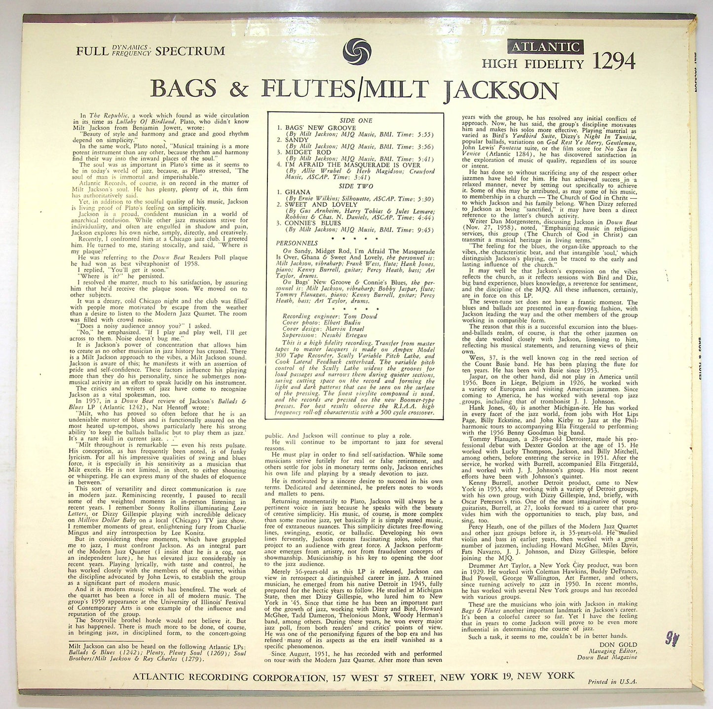 EBOND Milt Jackson - Bags & Flutes Vinile V073097