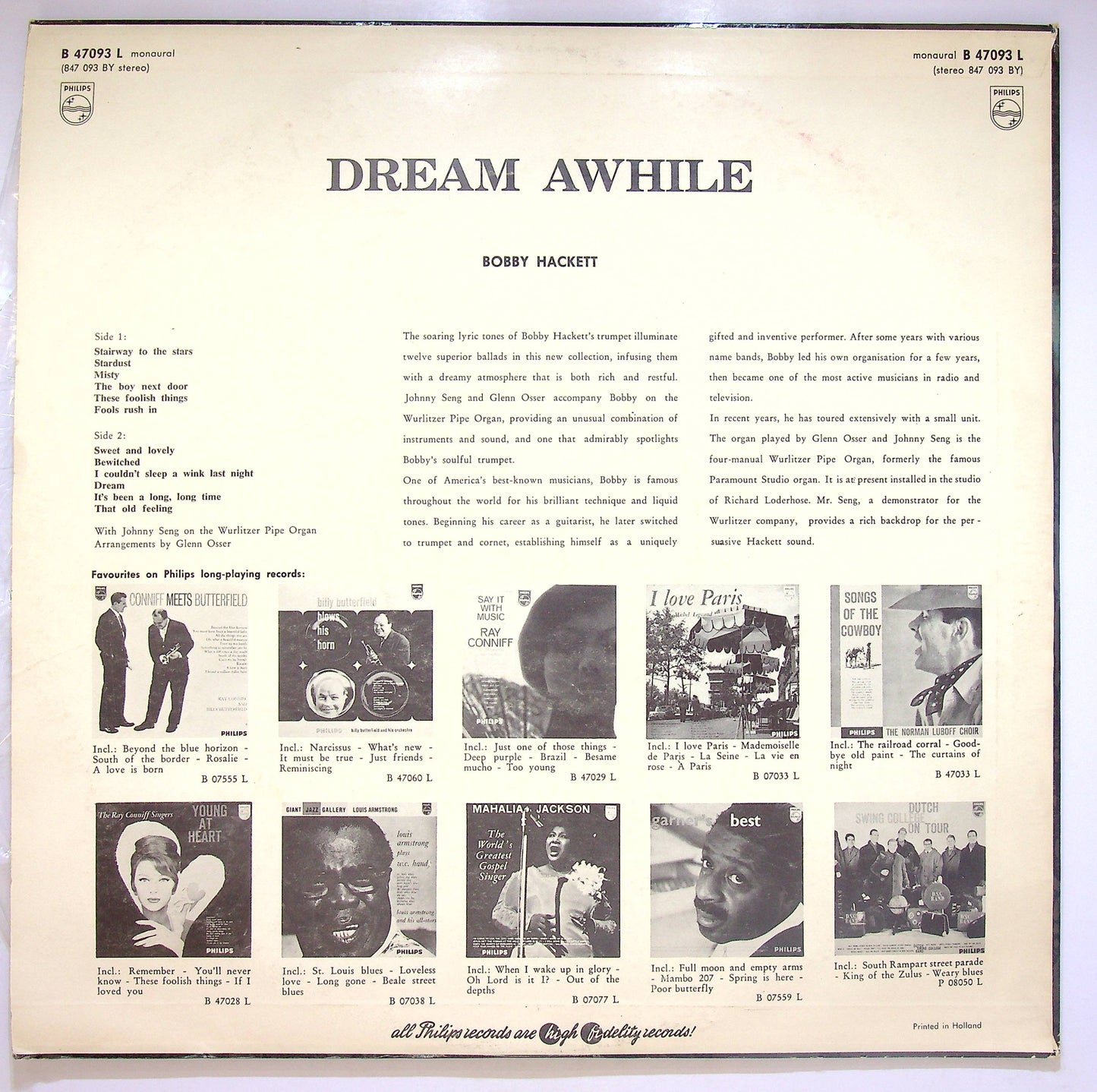 EBOND Bobby Hackett - Dream Awhile Vinile V073102