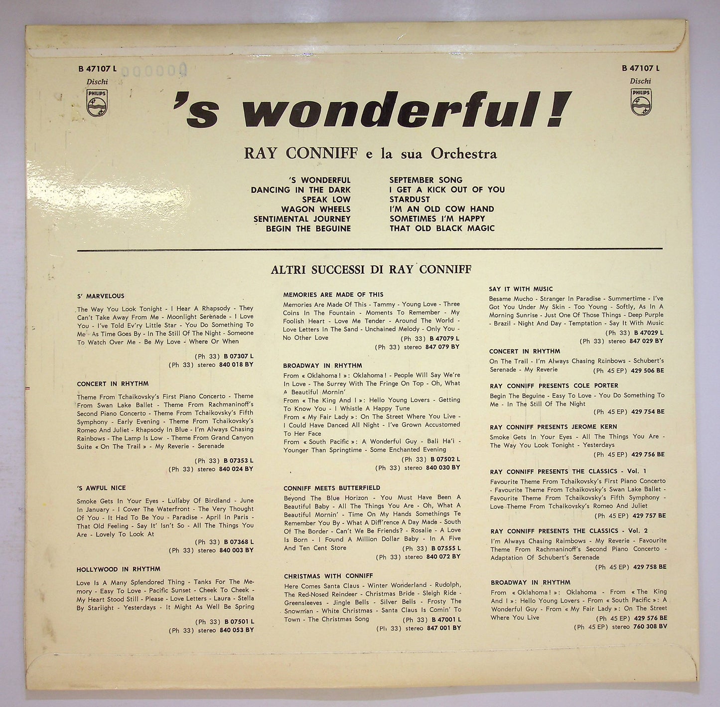 EBOND Ray Conniff - 'S Wonderful Vinile V073118