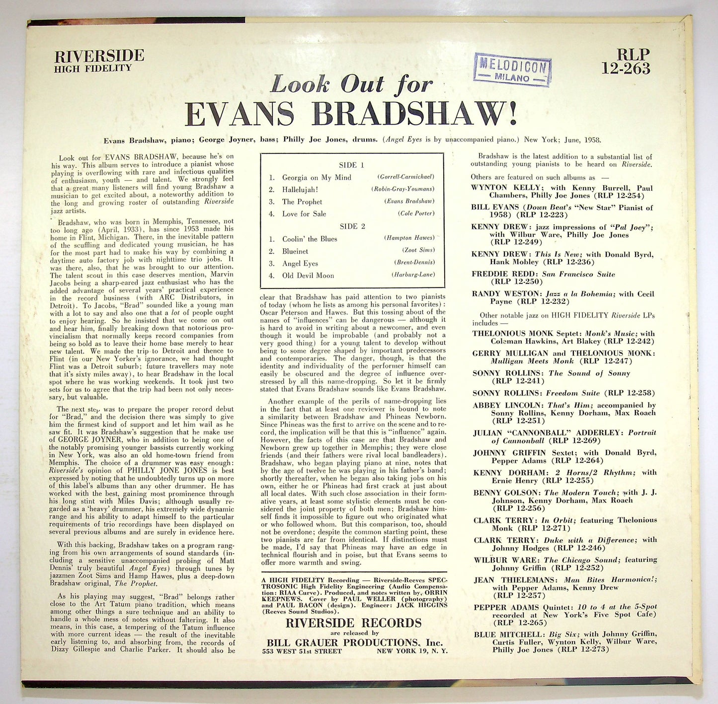 EBOND Evans Bradshaw - Look Out For Evans Bradshaw! Vinile V073125