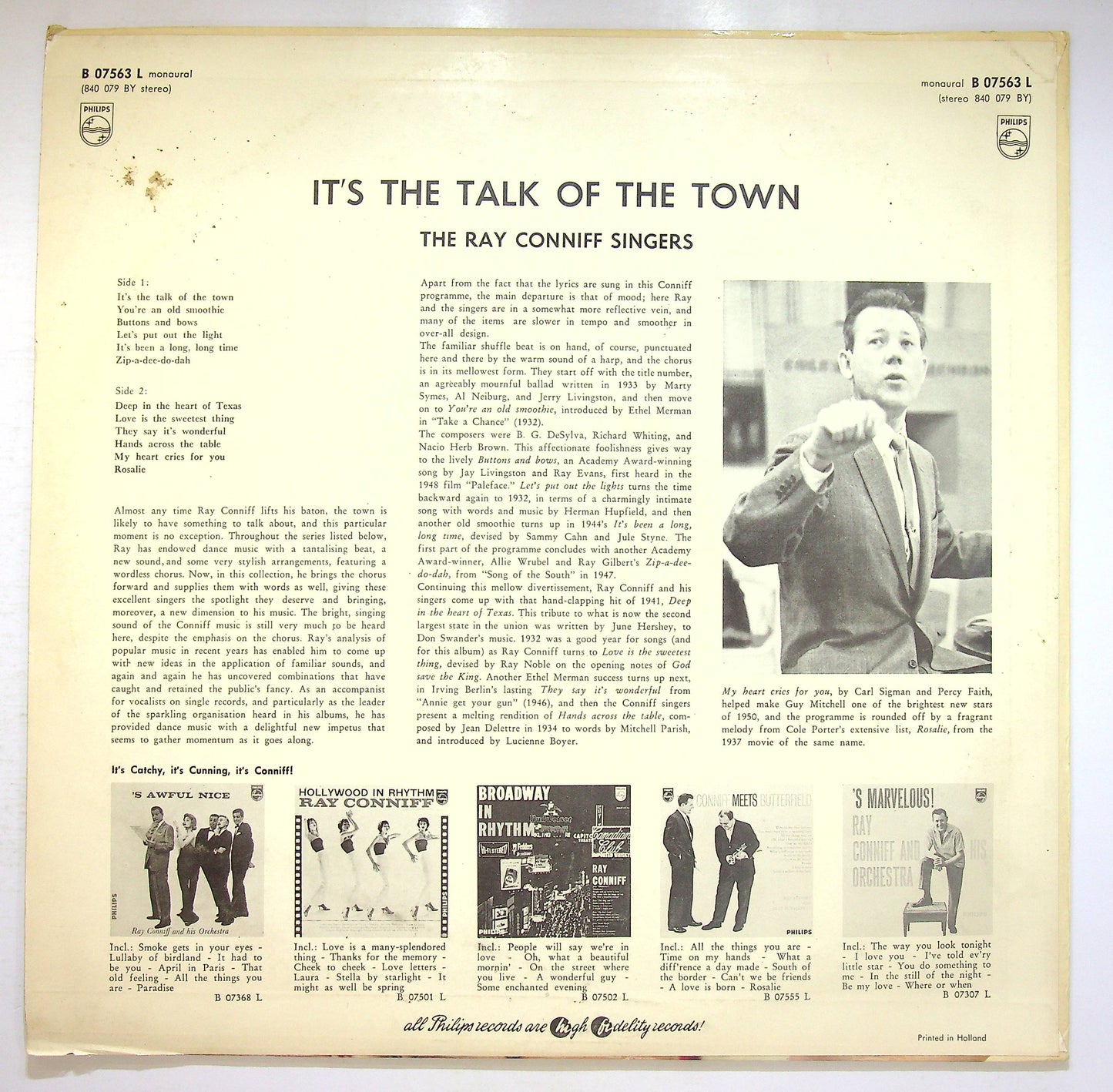 EBOND The Ray Conniff Singers - It's The Talk Of The Town Vinile V073127
