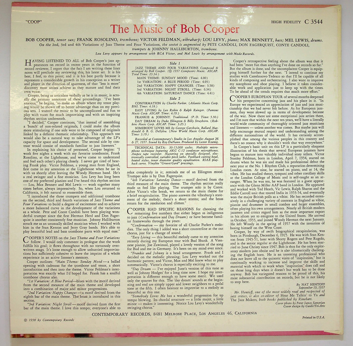 EBOND Bob Cooper - Coop! The Music Of Bob Cooper Vinile V074006