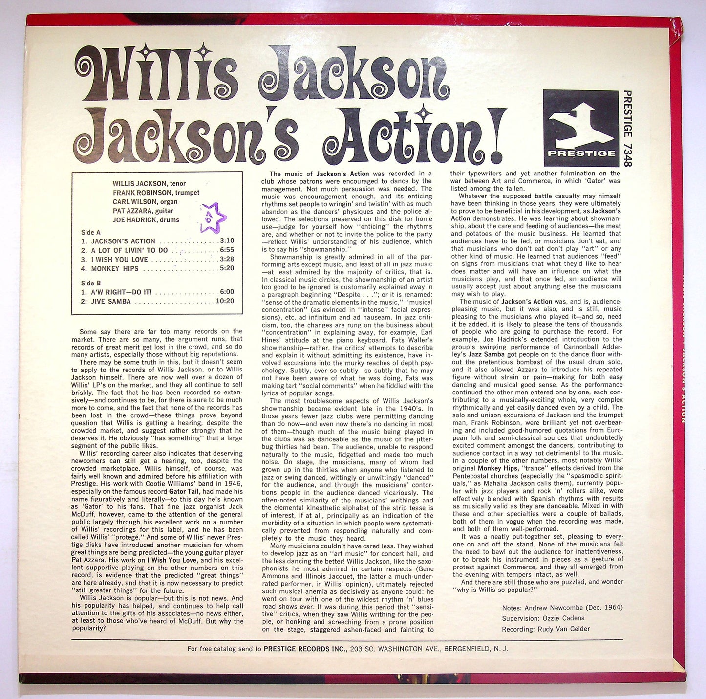 EBOND Willis Jackson - Jackson's Action! Vinile V074011