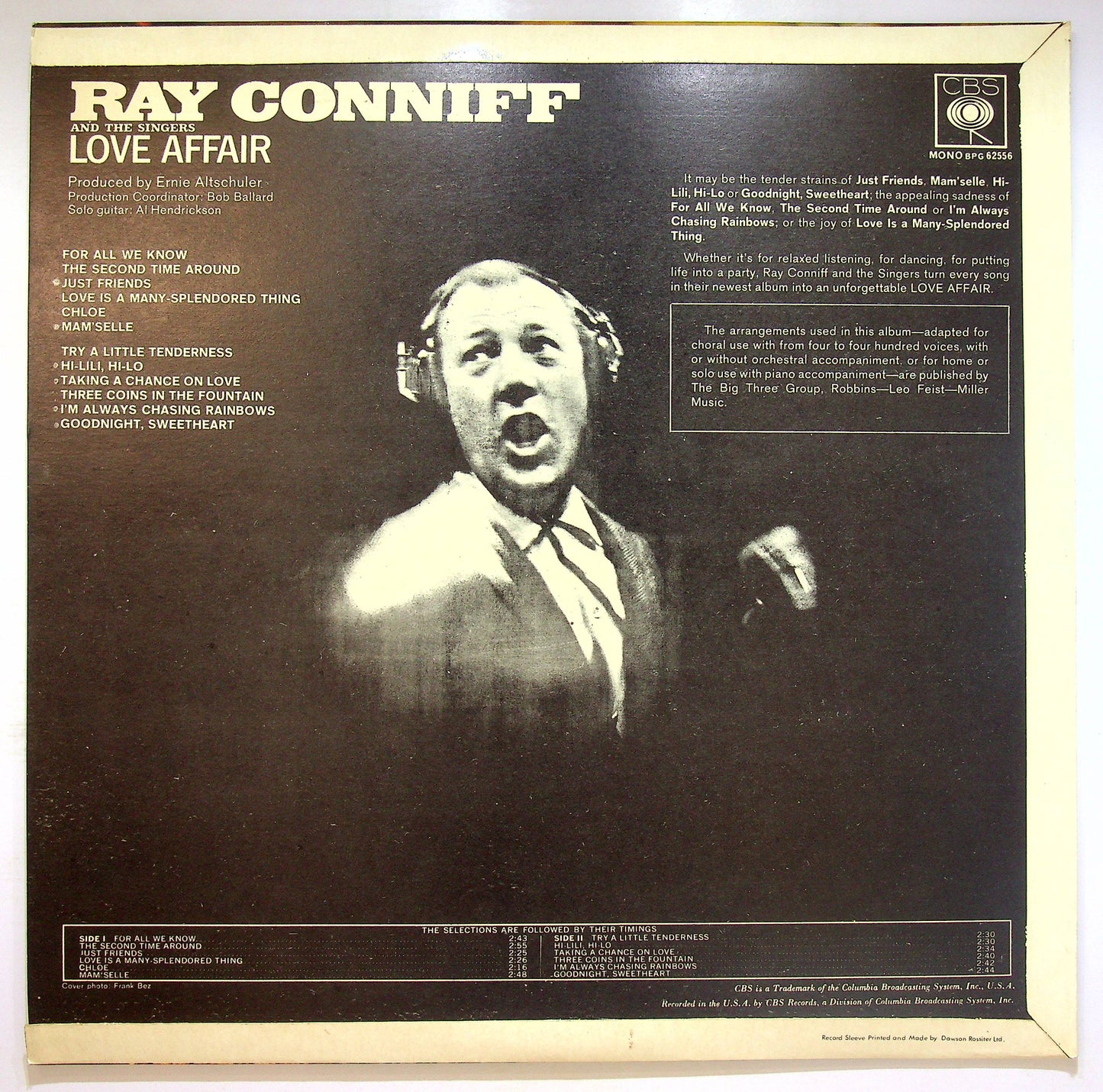 EBOND Ray Conniff And The Singers - Love Affair Vinile V074015