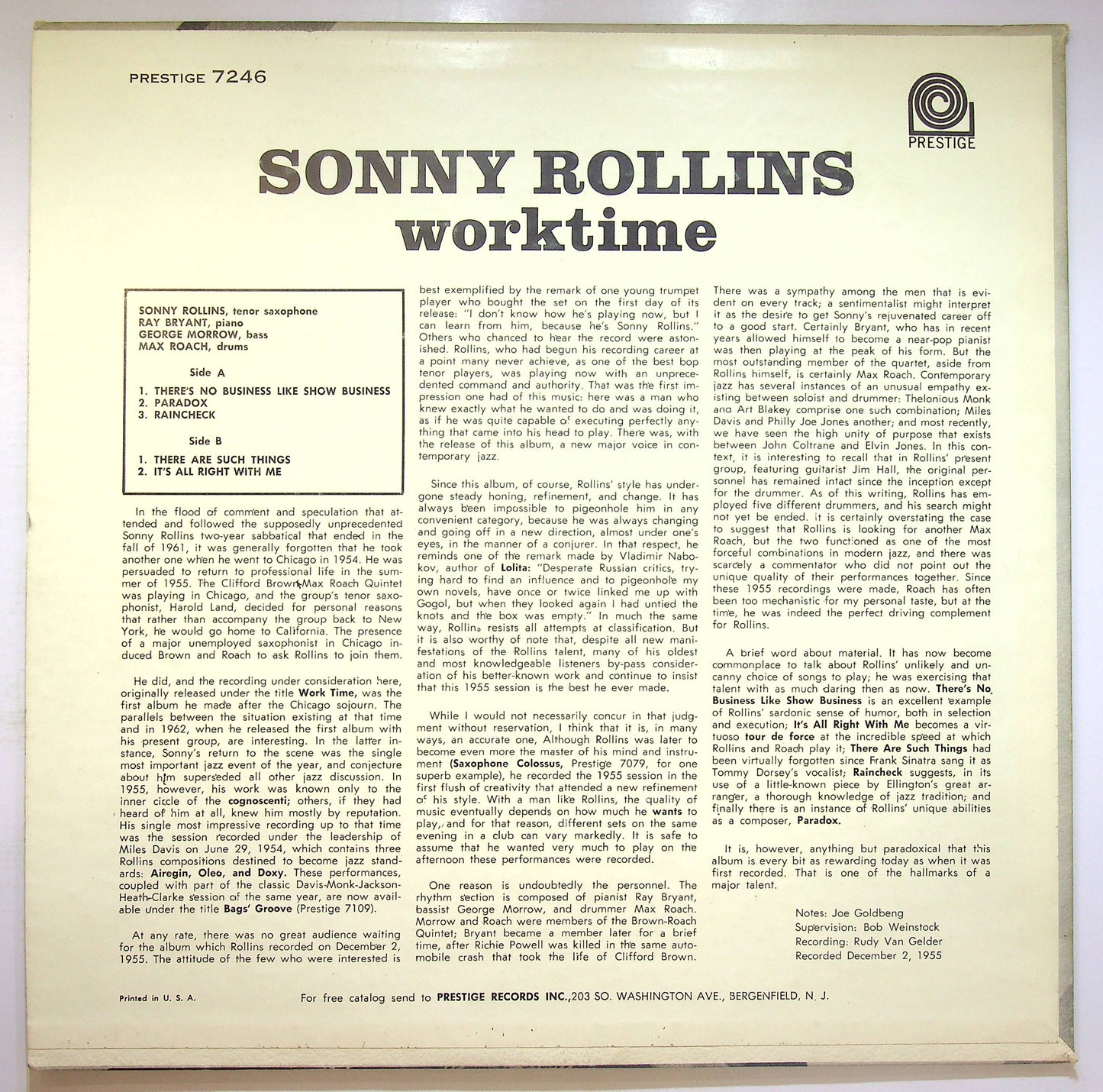 EBOND Sonny Rollins - Worktime Vinile V074049