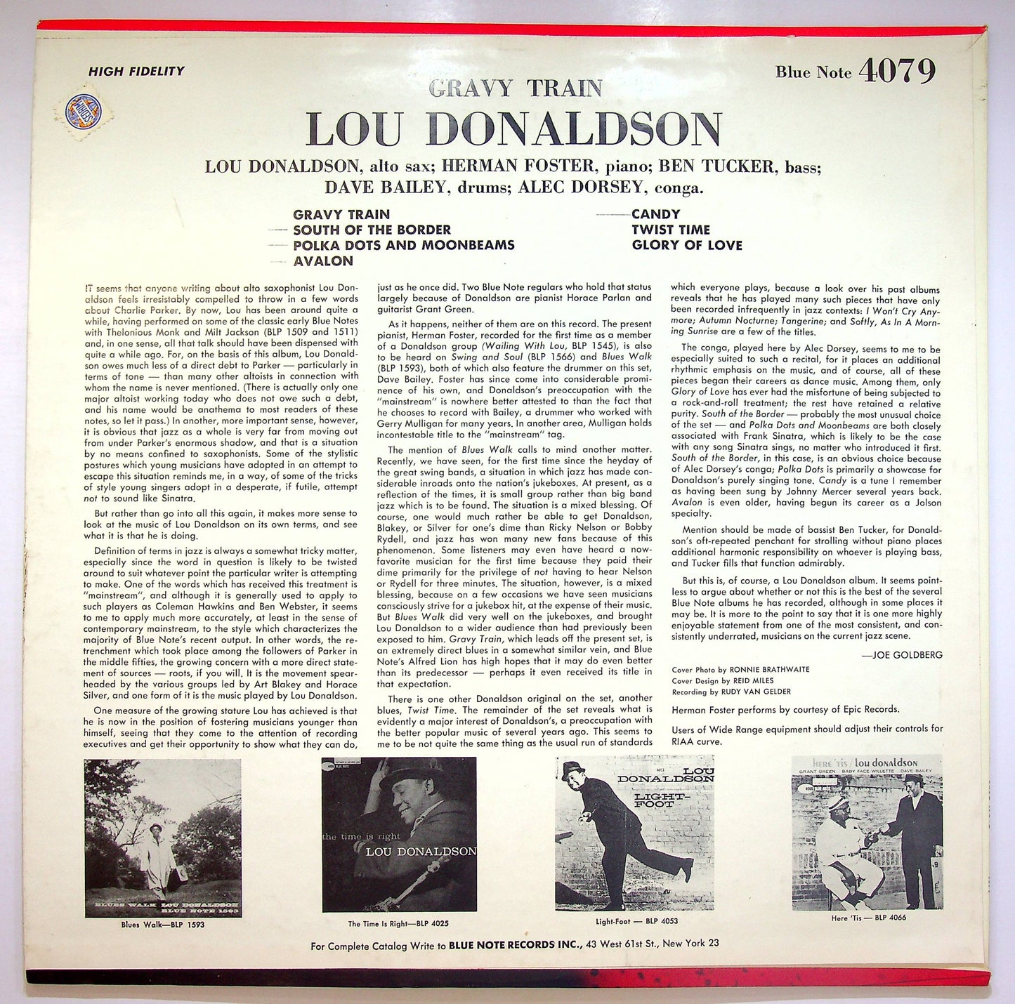 EBOND Lou Donaldson - Gravy Train (no DG, RVG, Plastylite Ear) Vinile V074078