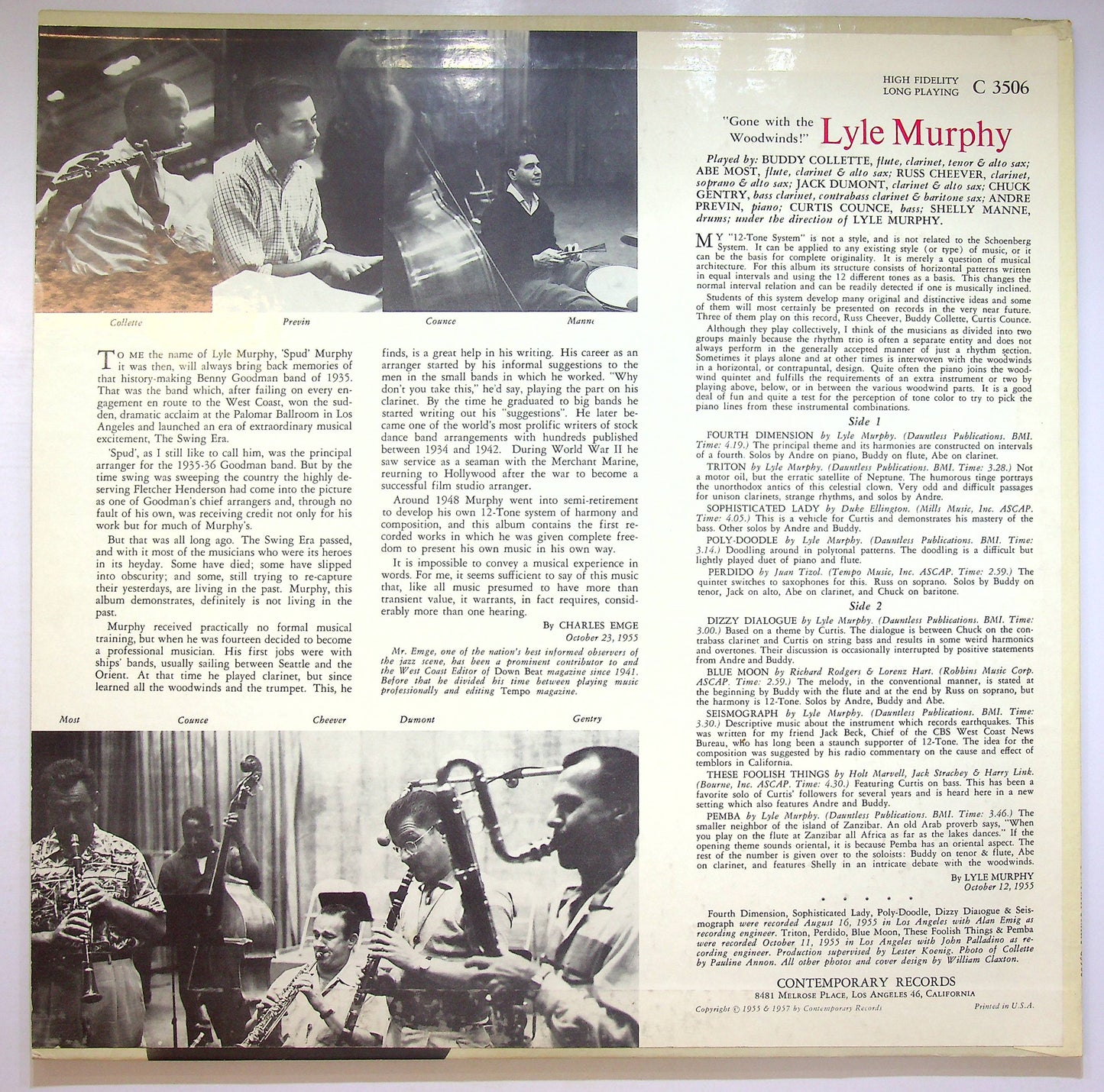 EBOND Lyle Murphy - 'Gone With The Woodwinds!' Vinile V074099