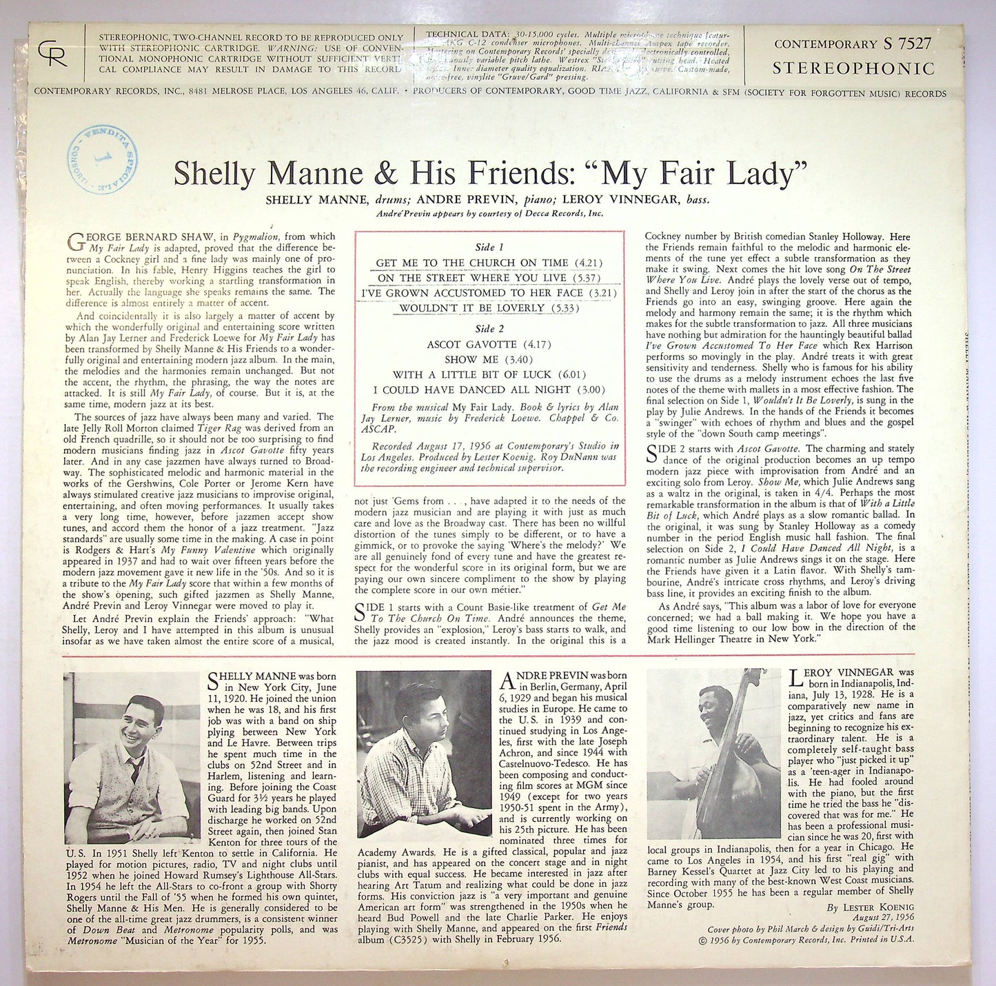 EBOND Modern Jazz Performances Of Songs From My Fair Lady Vinile V074110
