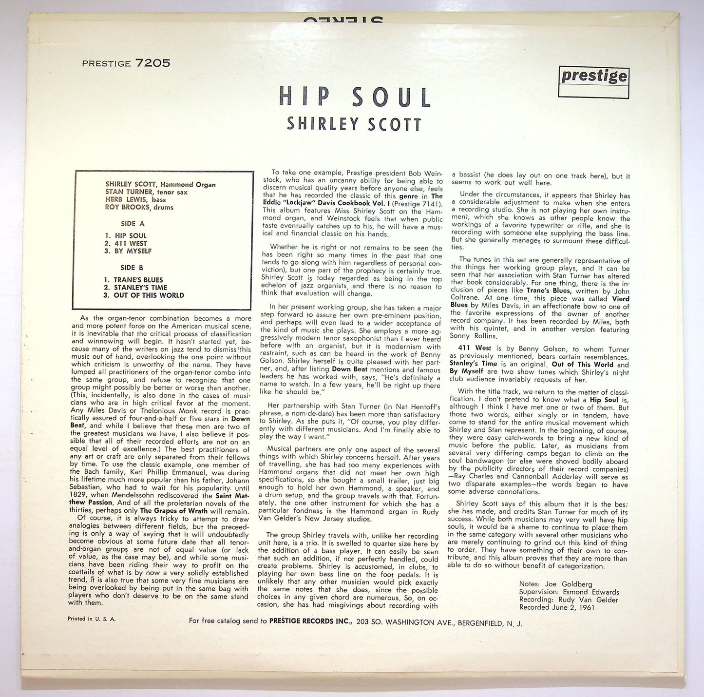 EBOND Shirley Scott - Hip Soul Vinile V074113