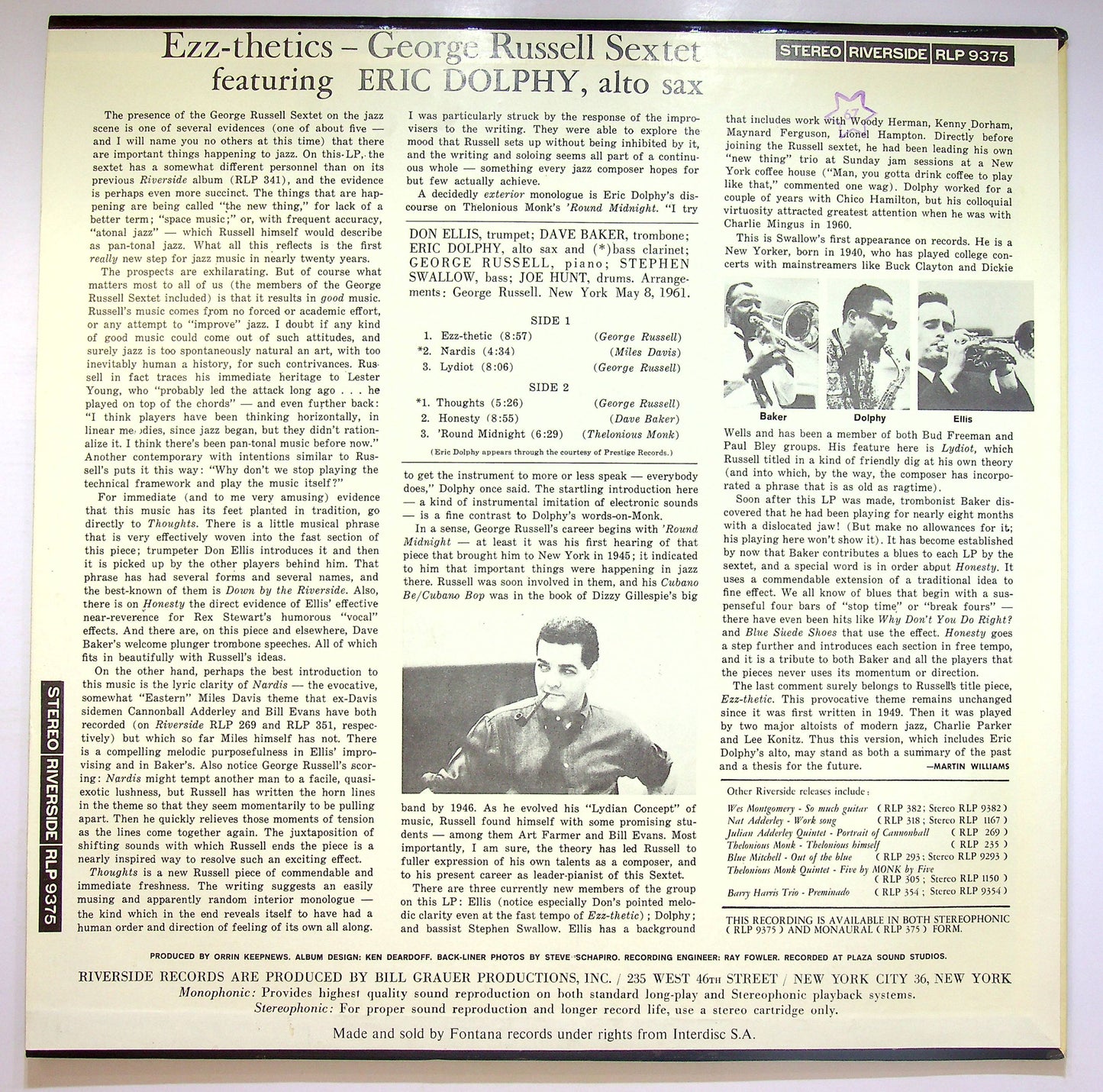 EBOND George Russell Sextet - Ezz-thetics Vinile V074116