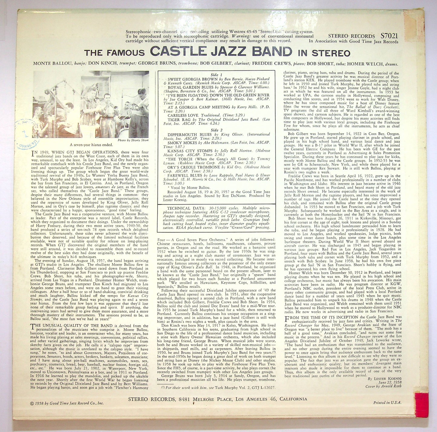 EBOND The Famous Castle Jazz Band In Stereo Vinile V074119